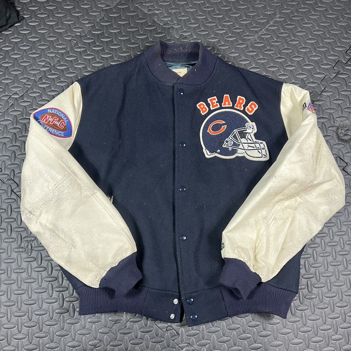NFL × Vintage 1980s Chicago Bears chalk line varsity jacket Size US XXL / EU 58 / 5 - 2 Thumbnail