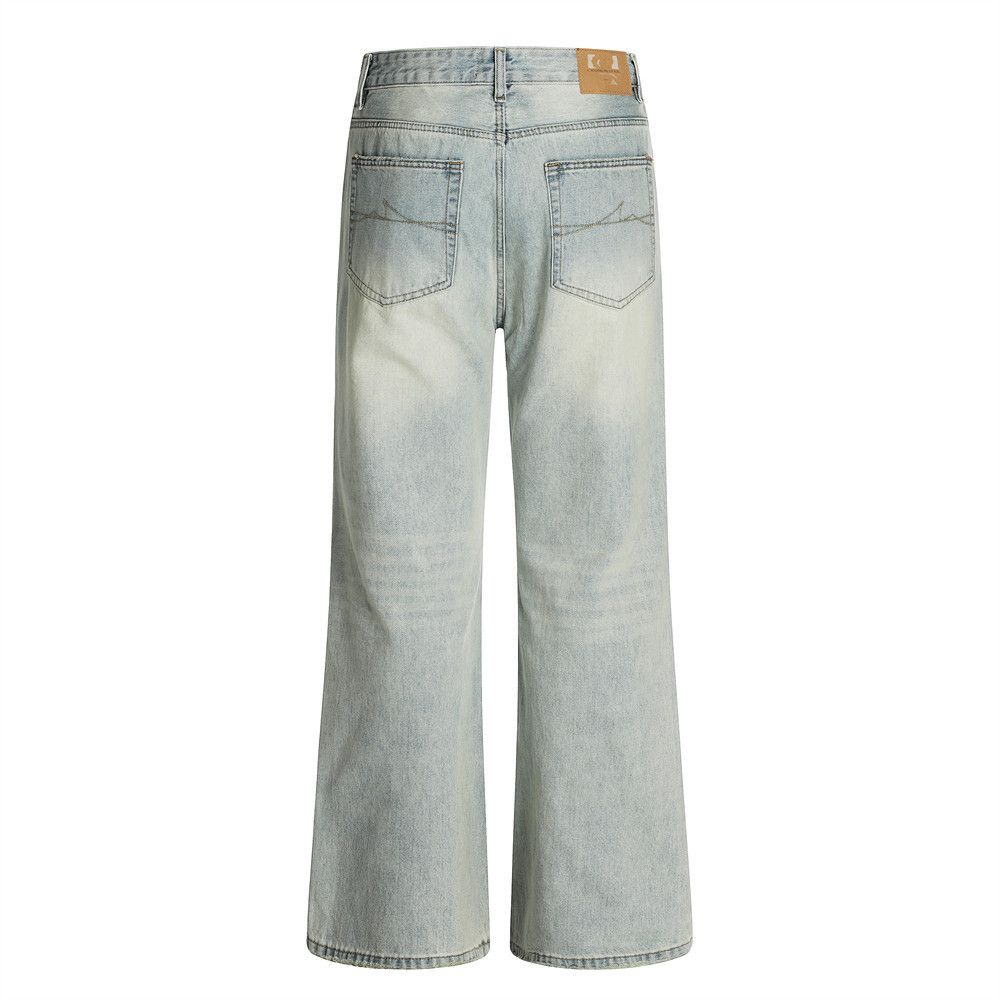 Japanese Brand × Jean Men's punk distressed loose casual light washed ripped jeans Size US 32 / EU 48 - 3 Thumbnail
