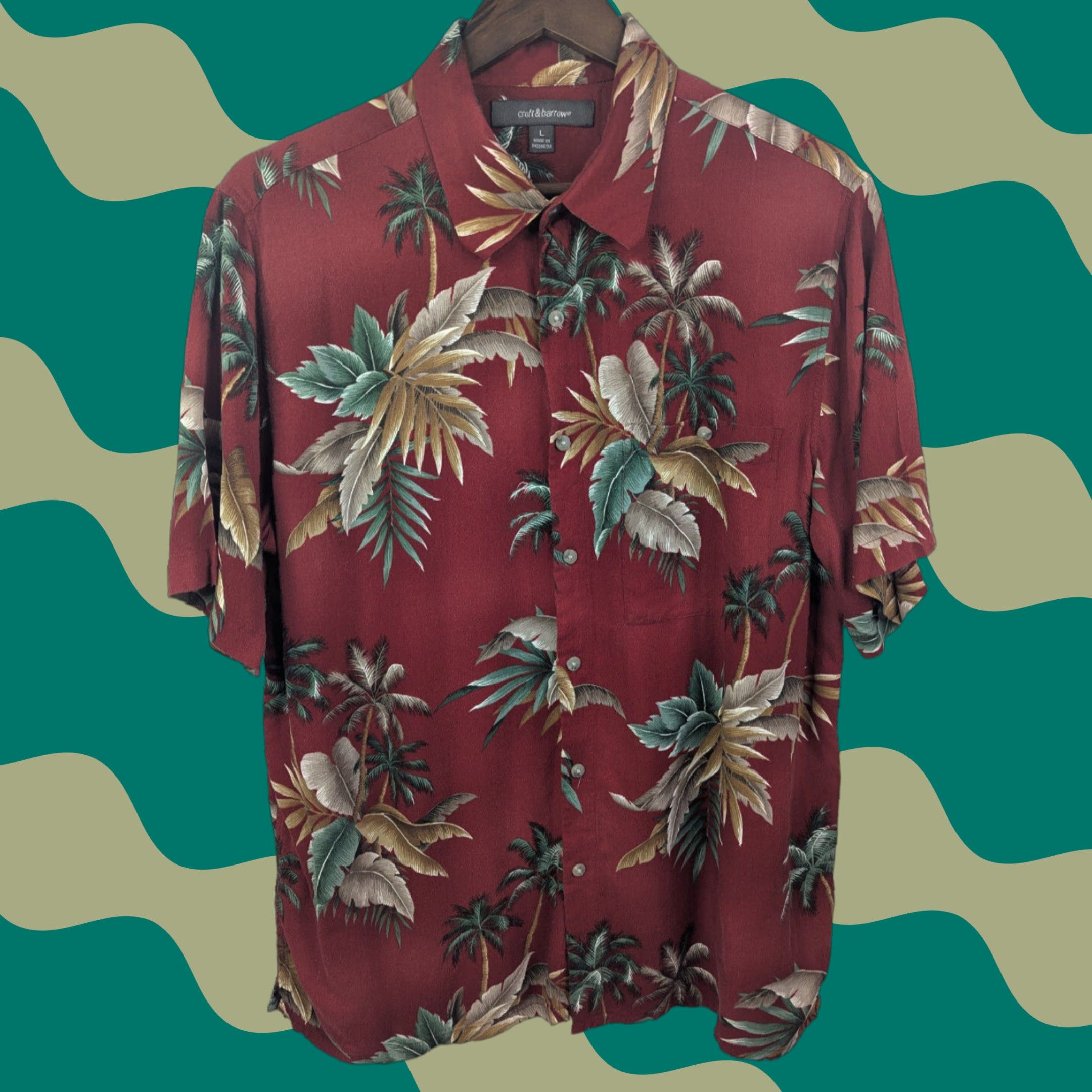 Croft & Barrow VINTAGE Croft & Barrow Red Hawaiian Men's Large Button Up Shirt Rayon Short Sleeve Size US L / EU 52-54 / 3 - 1 Thumbnail