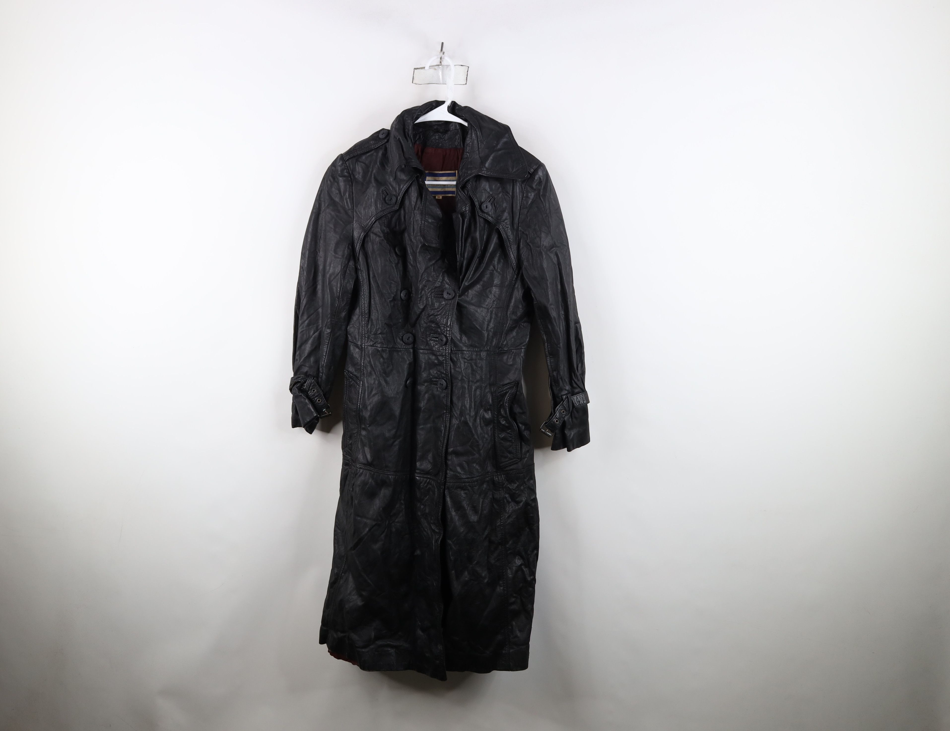 Vintage Vintage 70s Streetwear Goth Leather Trench Coat Jacket Black Size L / US 10 / IT 46 - 1 Thumbnail