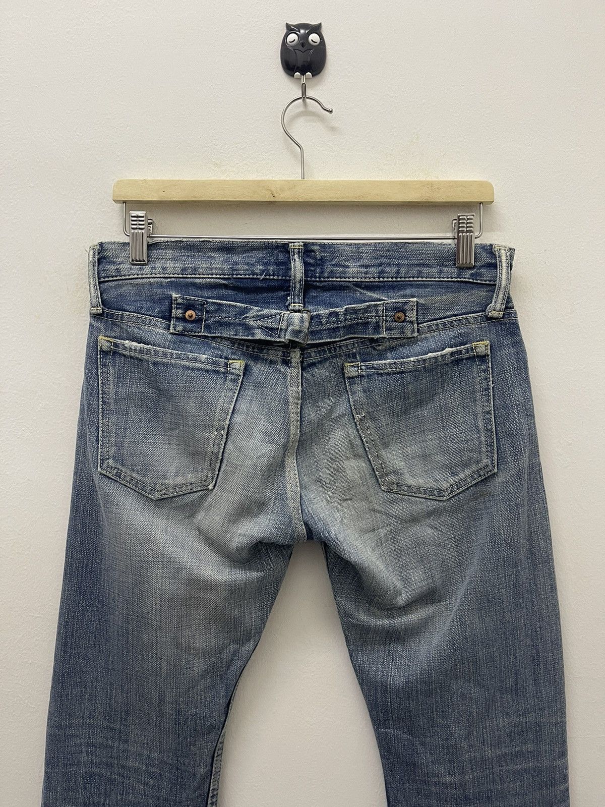 OMNIGOD Rare Vintage OMNIGOD Buckle Back Distressed Japan Denim Size US 30 / EU 46 - 2 Thumbnail