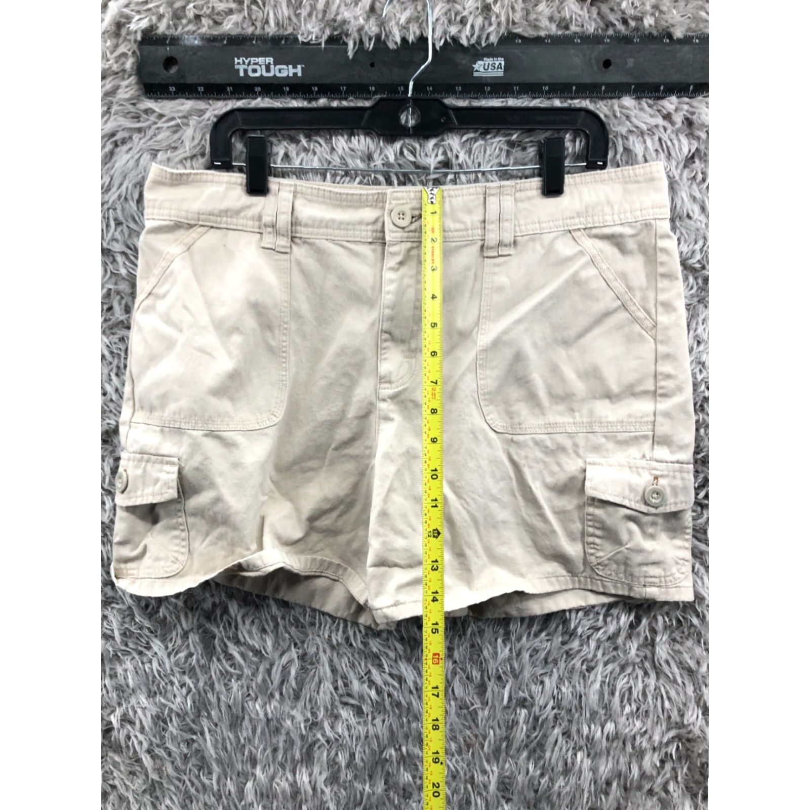 Lee Lee Cargo Shorts Womens Size 16 Mid Rise Medium Wash Beige Casual 5-Pocket Design Regular Fit Cotton Denim? Size 38" / US 16 / IT 52 - 3 Thumbnail