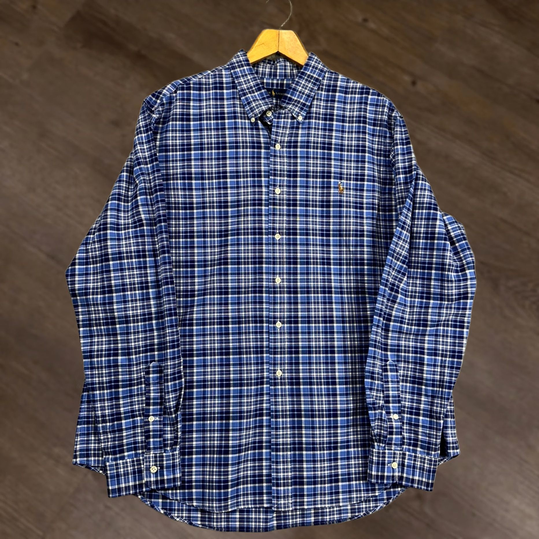 Ralph Lauren Ralph Lauren Button Down Shirt Mens 2XL Blue White Plaid Long Sleeve Pony Shirt Size US XXL / EU 58 / 5 - 1 Thumbnail