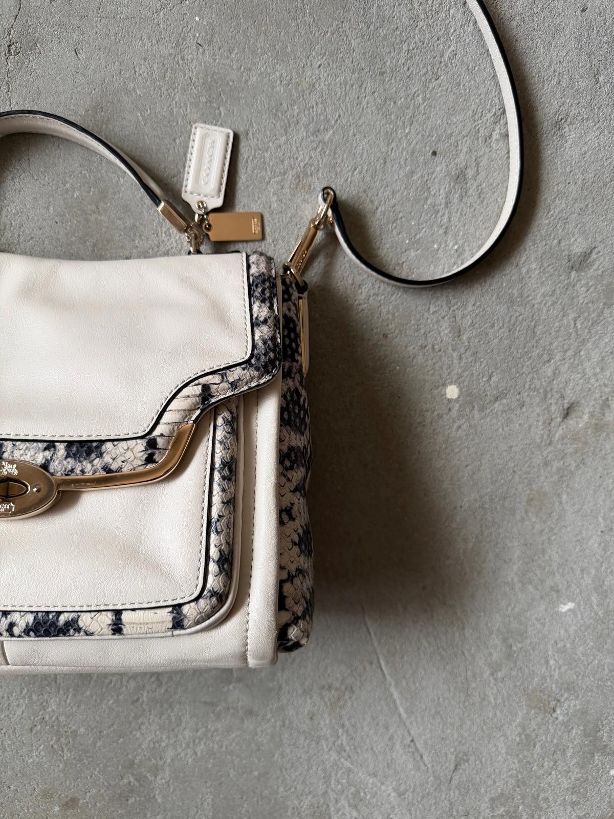 Coach Coach 2Way Madison Python Embossed Top Handle Bag White Size ONE SIZE - 6 Thumbnail