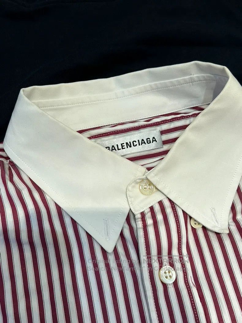 Balenciaga Balenciaga Pink striped faux two-piece long-sleeve shirt Size XXS / US 00 / IT 34 - 3 Thumbnail