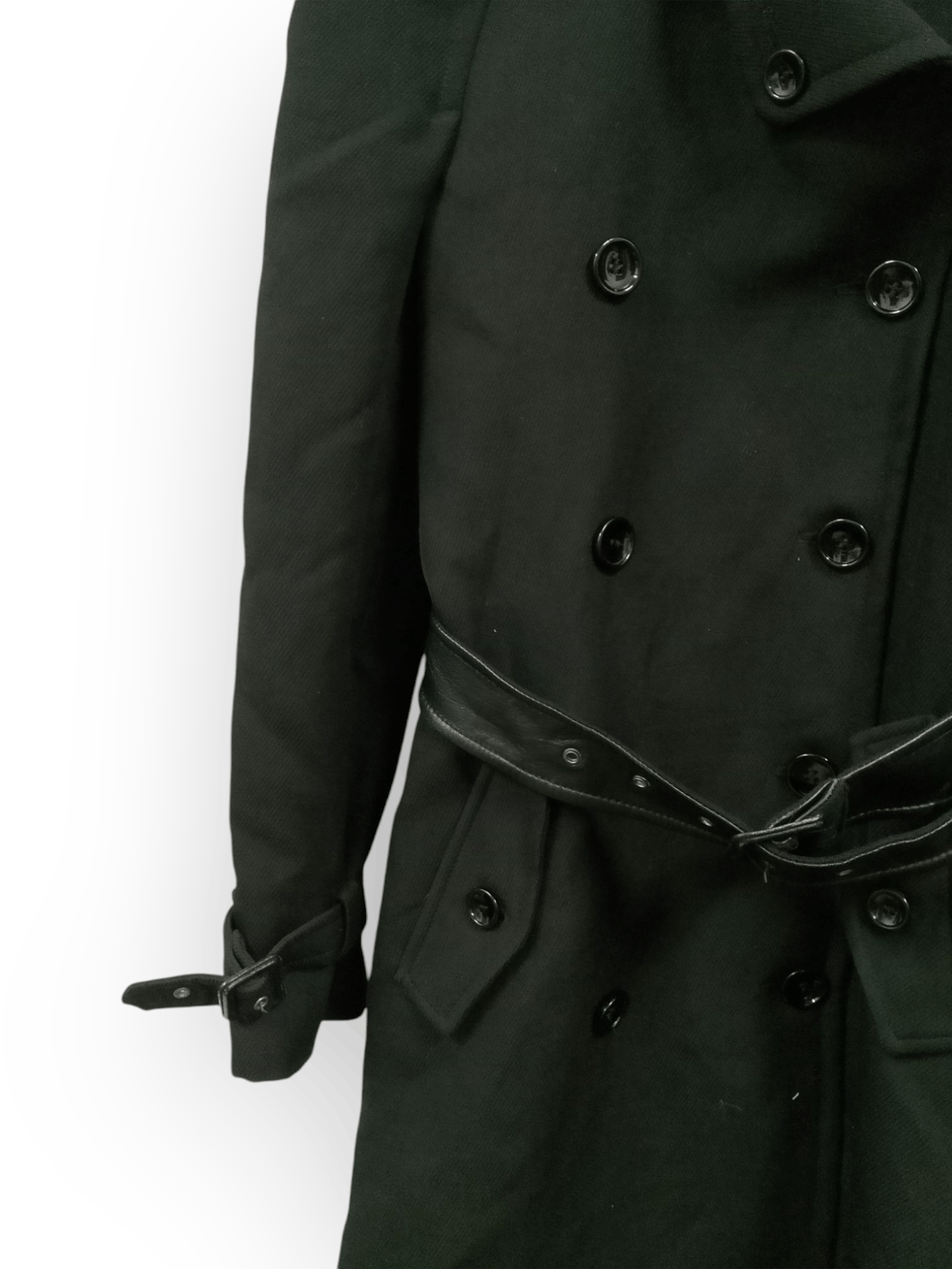 Dolce & Gabbana Vintage D&G Black Wool Trench Coat Purple Monogram Lining Size S / US 4 / IT 40 - 5 Thumbnail