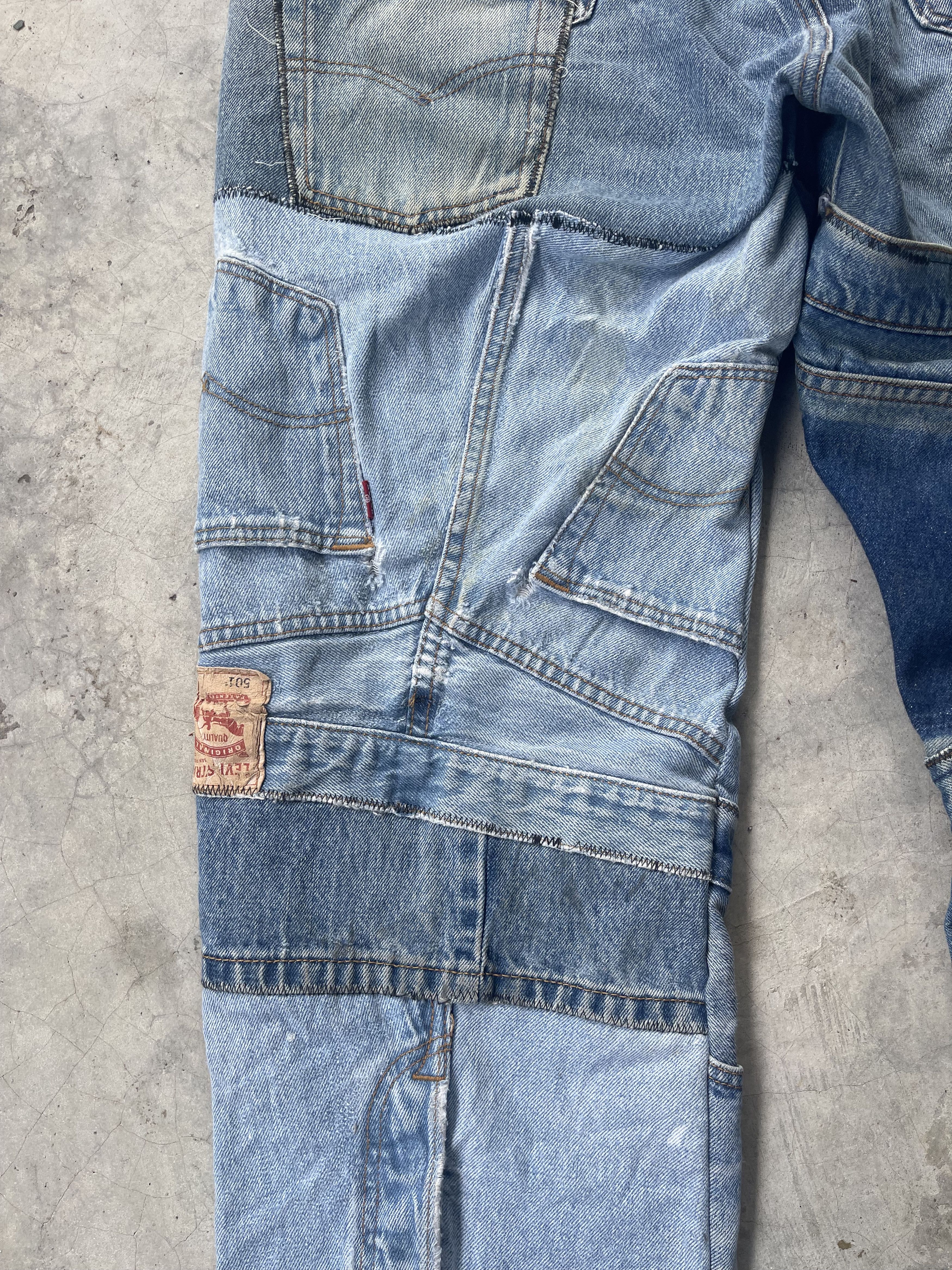 Levi's Vintage Clothing Vintage Levis 501 Reconstruct Patchwork Distressed Sz 42 Size US 42 / EU 58 - 18 Thumbnail