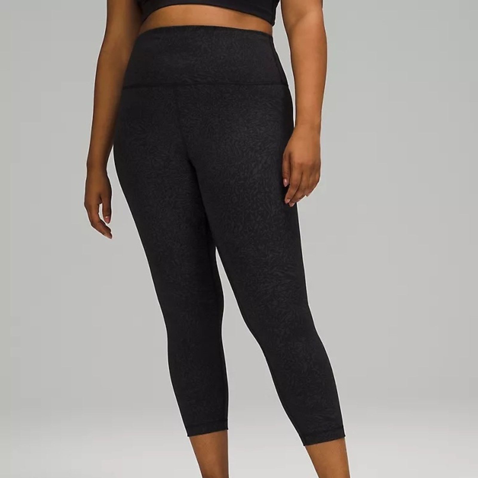 Lululemon LULULEMON Wunder Train HR Tight 25” Sz 20 Crunch Black Gray Size 42" / US 20 - 14 Thumbnail