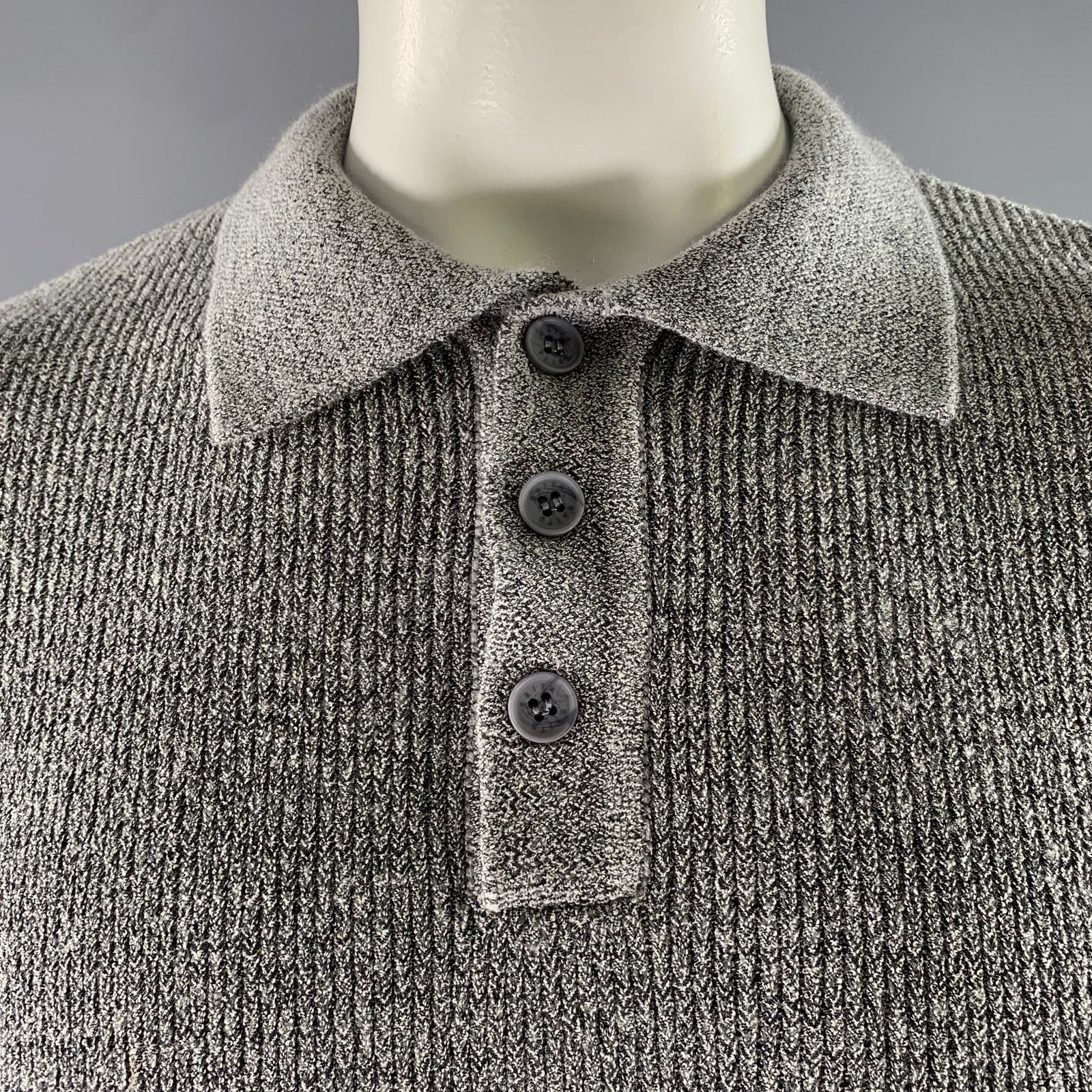Other RAITH Size XL Grey Marled Acrylic Blend Buttoned Polo Size US XL / EU 56 / 4 - 2 Thumbnail