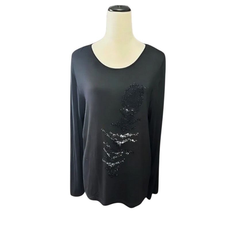 Other Zoe Casual Top Long Sleeve Sequin Detailing Black Women's XL Size XL / US 12-14 / IT 48-50 - 1 Thumbnail