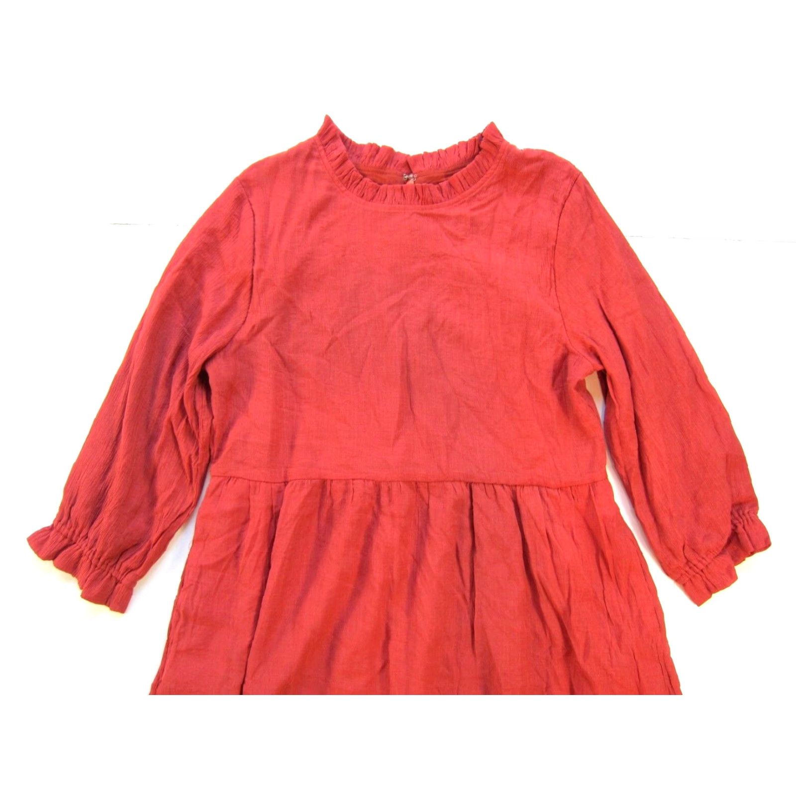 Vintage NWT MCO Rust Orange Rayon High Neck Pocket Long Sleeve Midi Mary Dress Small Size S / US 4 / IT 40 - 4 Thumbnail