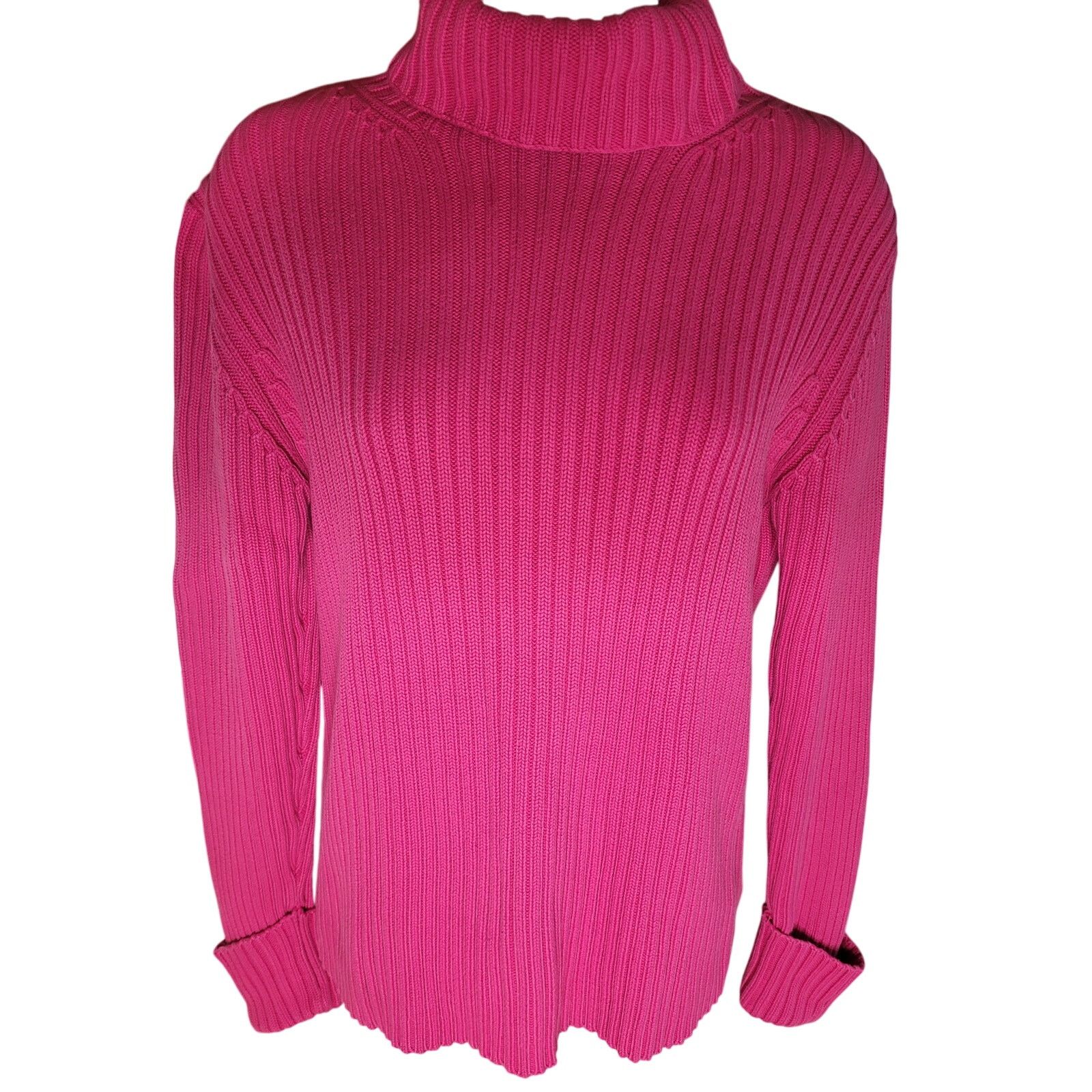Gap Gap Women Pink Turtleneck Shirt Ribbed Sz L Size L / US 10 / IT 46 - 1 Thumbnail