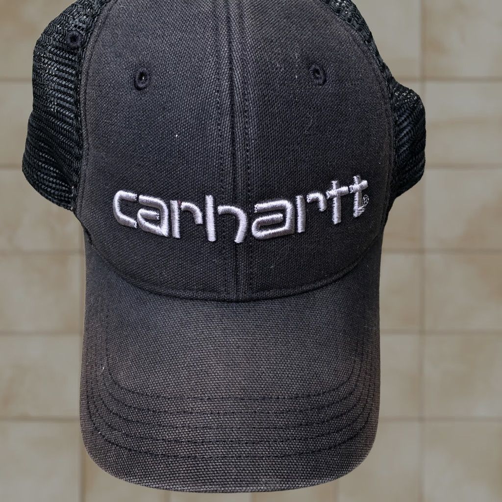 Carhartt VINTAGE Carhartt Trucker Hat Mens One Size Embroidered Cap Black Adjustable Size ONE SIZE - 1 Thumbnail