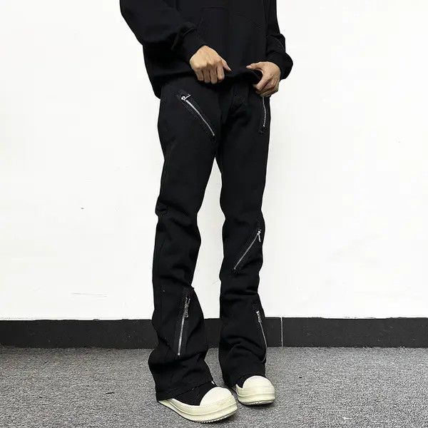 Jean Black Zipper Flare Pants Size US 30 / EU 46 - 4 Thumbnail