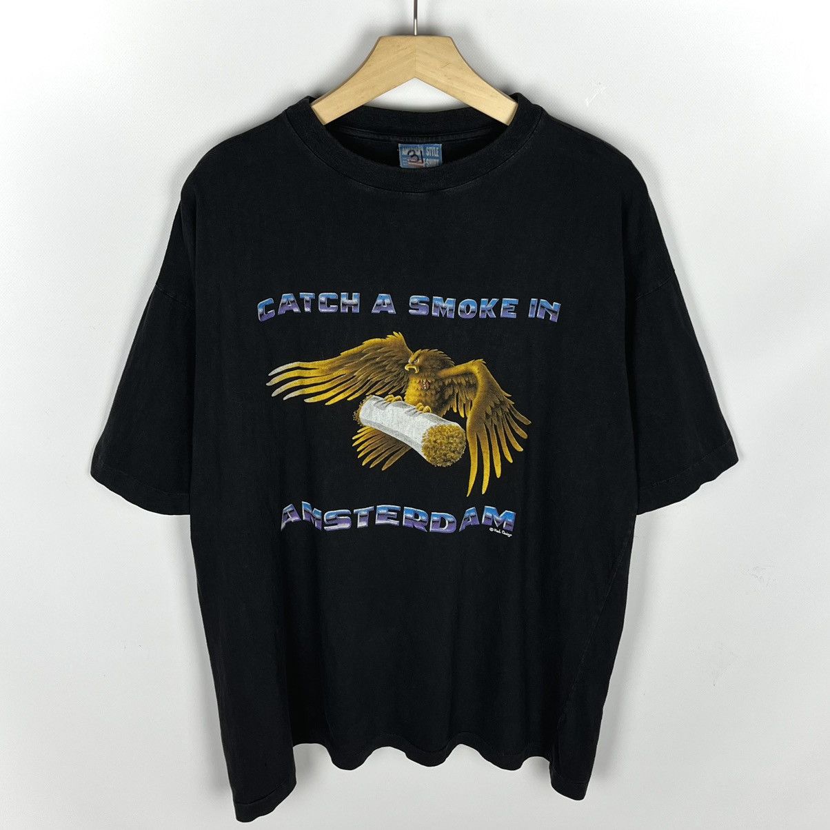 Other Vintage Catch a smoke in Amsterdam 4:20 weed tee 90’s Size US L / EU 52-54 / 3 - 1 Thumbnail