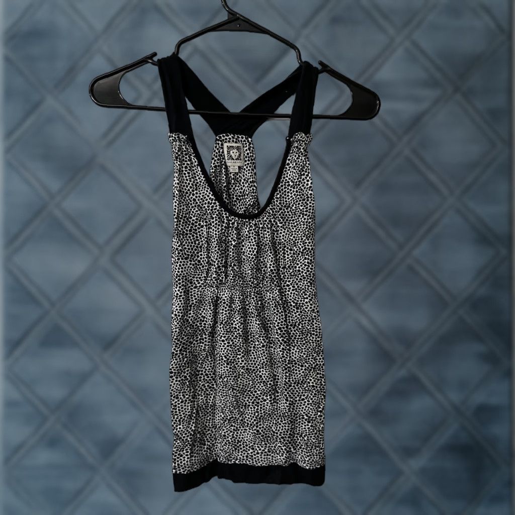 Anne Klein ANNE KLEIN Tank Top Women’s S Animal Print Sleeveless V-Neck Multicolor Knit Polyester Blend Shirt Casual Business Travel Size S / US 4 / IT 40 - 1 Thumbnail
