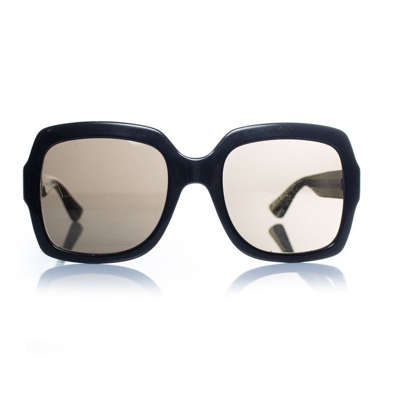Gucci black oversized sunglasses with web print