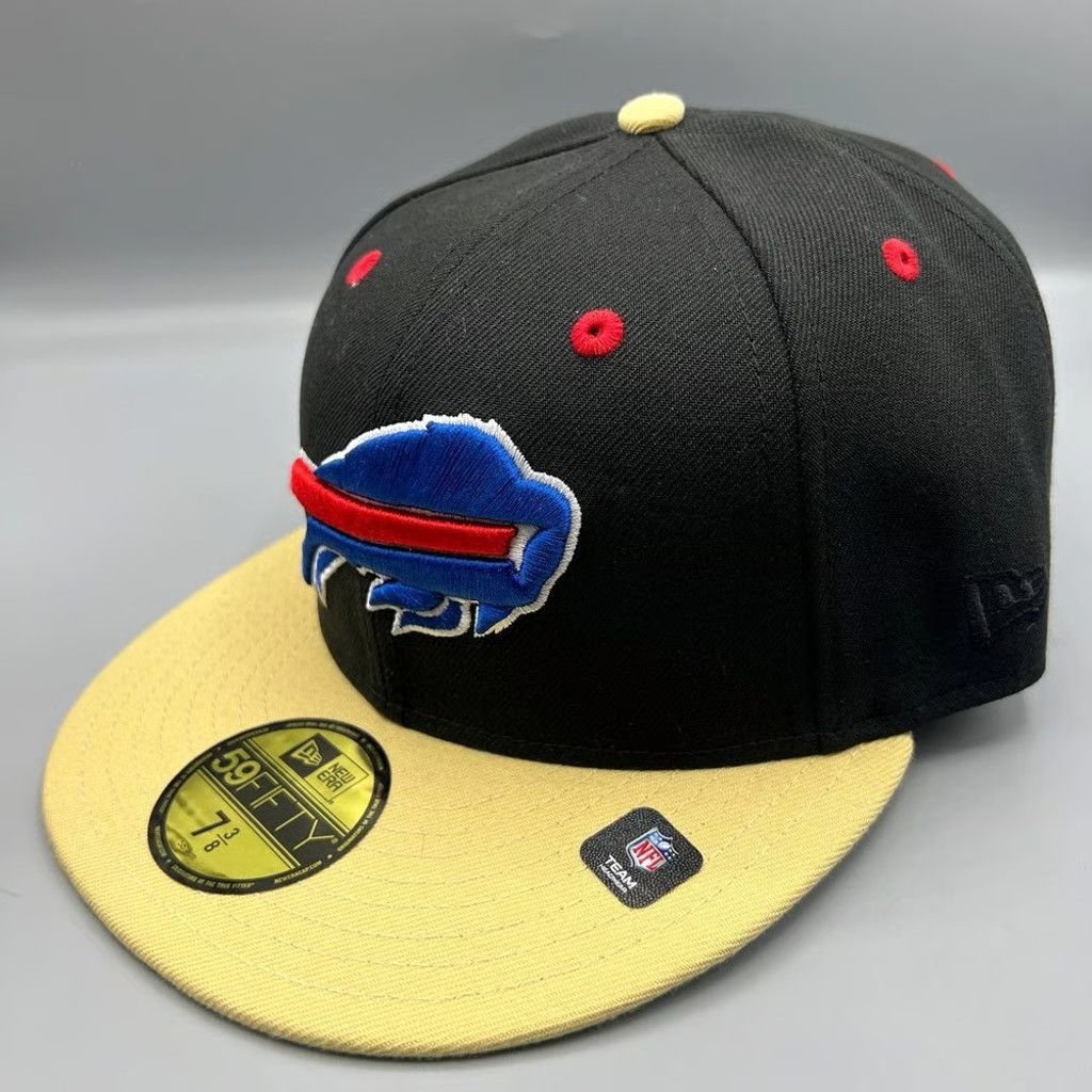 New Era Buffalo Bills Hat Men 7 3/8 Black 59Fifty New Era Fitted Cap Size ONE SIZE - 3 Thumbnail