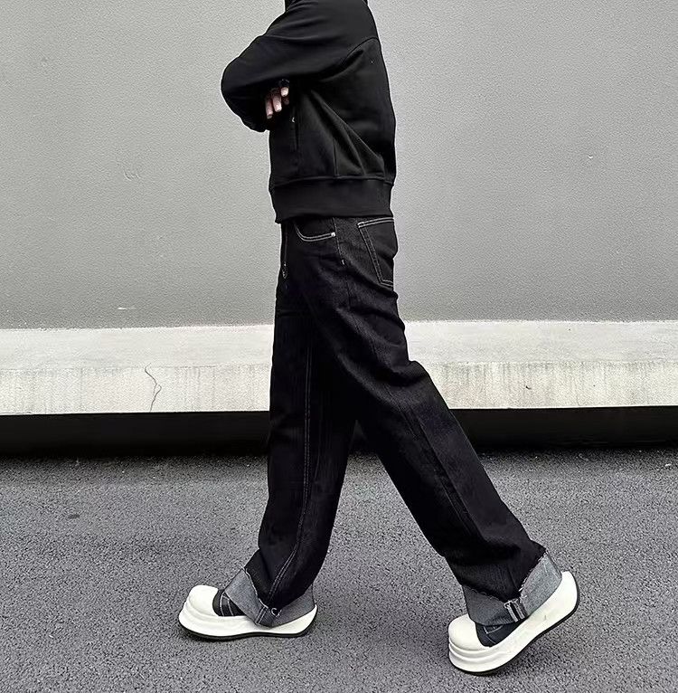 Japanese Brand × Jean Vintage Street Loose Casual Black Jeans Size US 28 / EU 44 - 5 Thumbnail