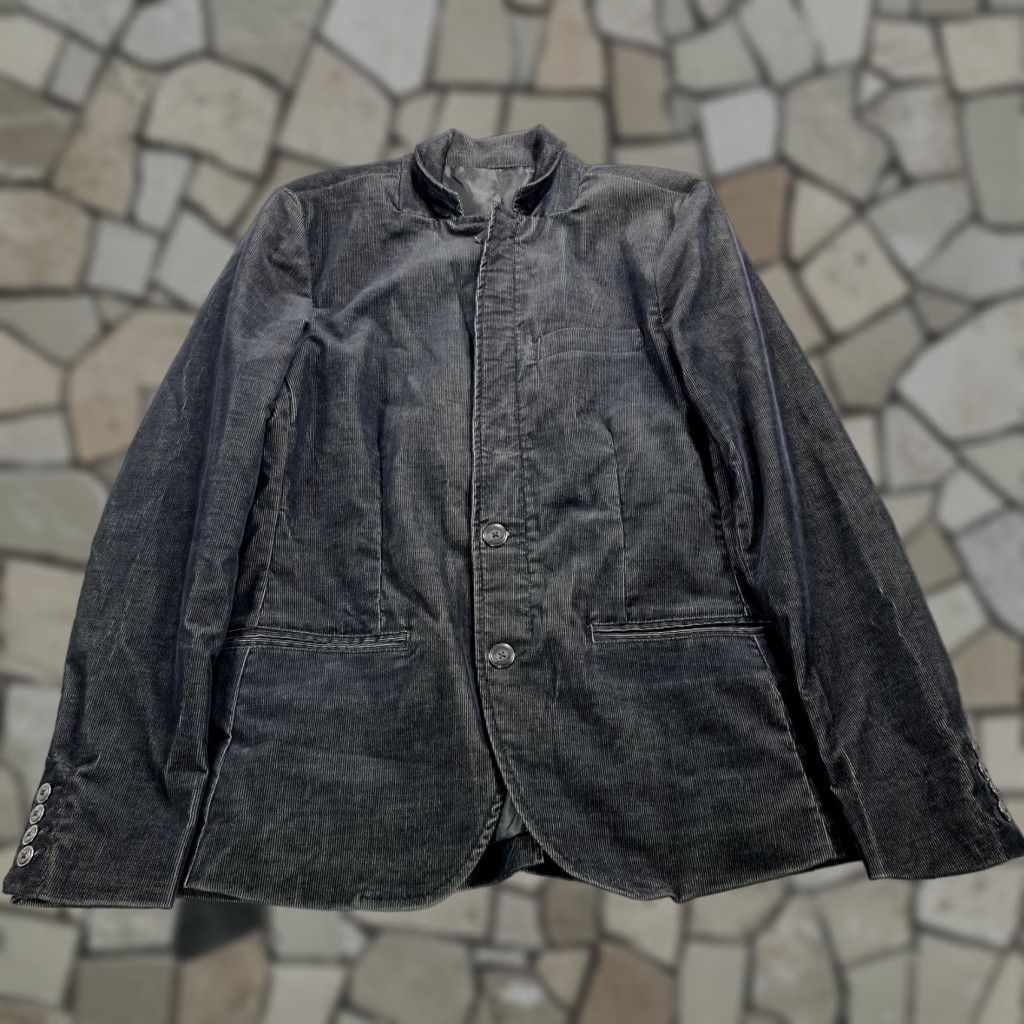 Kenneth Cole Kenneth Cole Reaction Mens Corduroy Sport Coat Jacket Black 40 Chest Small Zipper 2-Button Single-Breasted Coat & Suit Jacket Size 36R - 1 Thumbnail