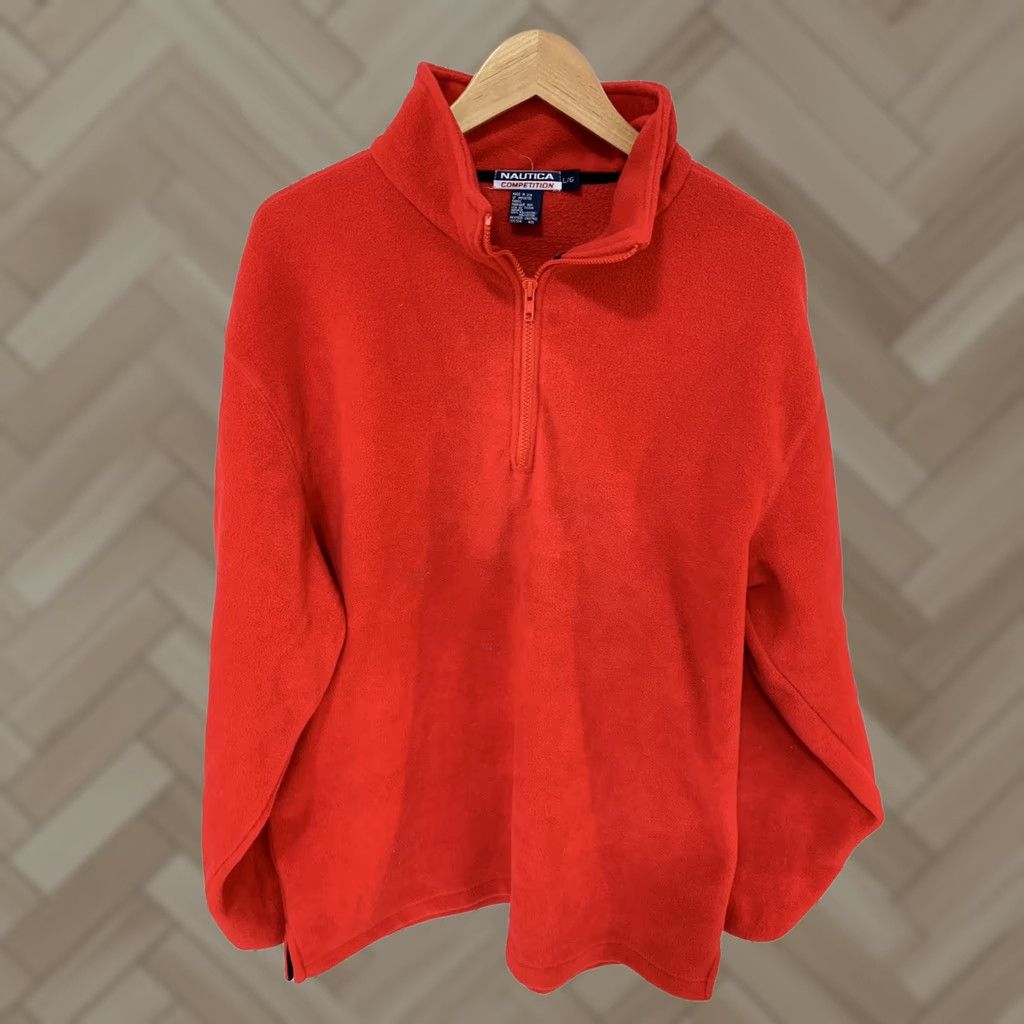 Nautica VINTAGE Nautica 1/4 Zip Fleece Jacket Mens L Red NAUTICA COMPETITION 90s Logo Pullover Jacket Mens Large Red Size US L / EU 52-54 / 3 - 1 Thumbnail