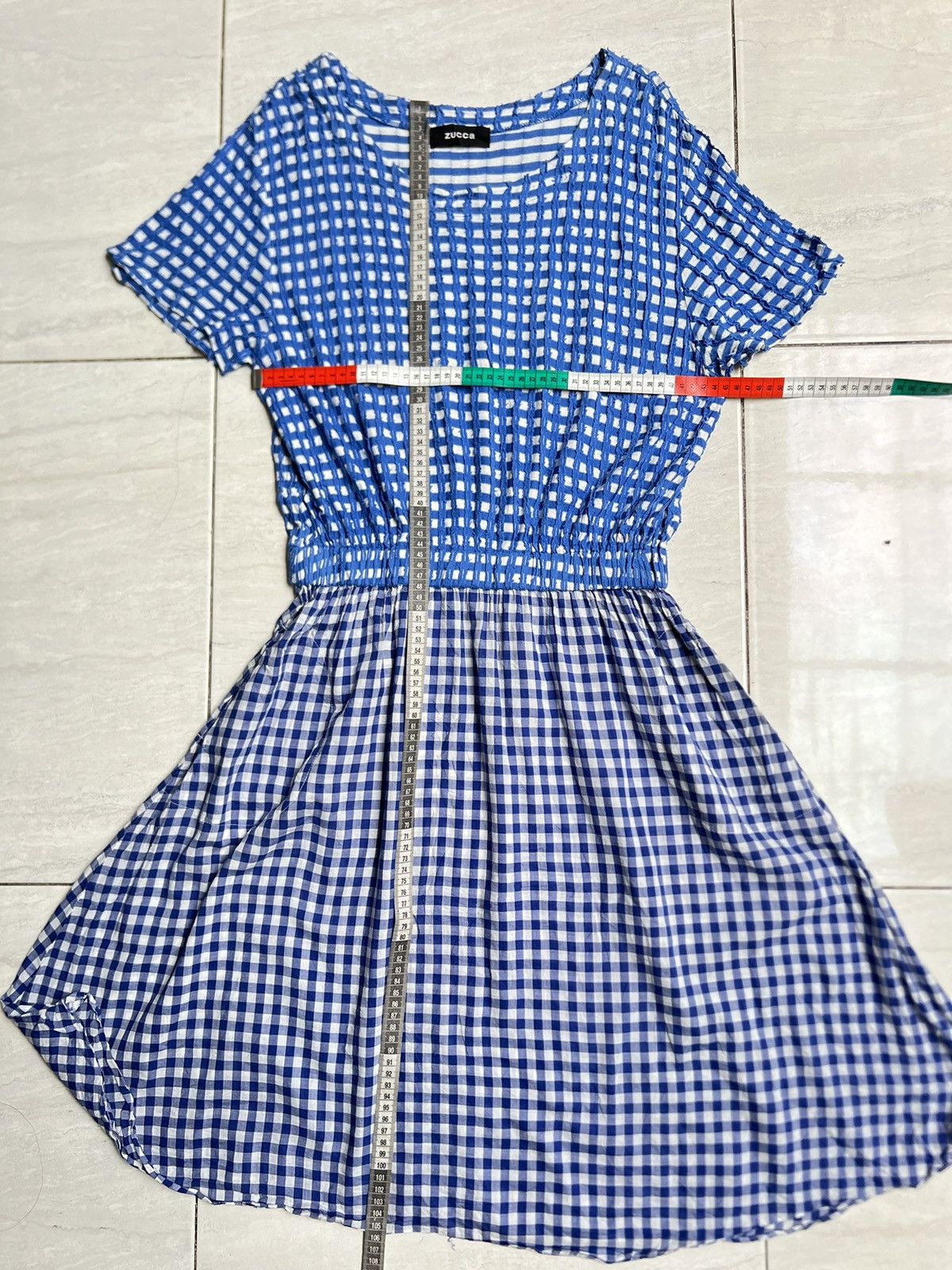 Zucca ZUCCA Blue Plaid Dress Size XS / US 0-2 / IT 36-38 - 7 Thumbnail