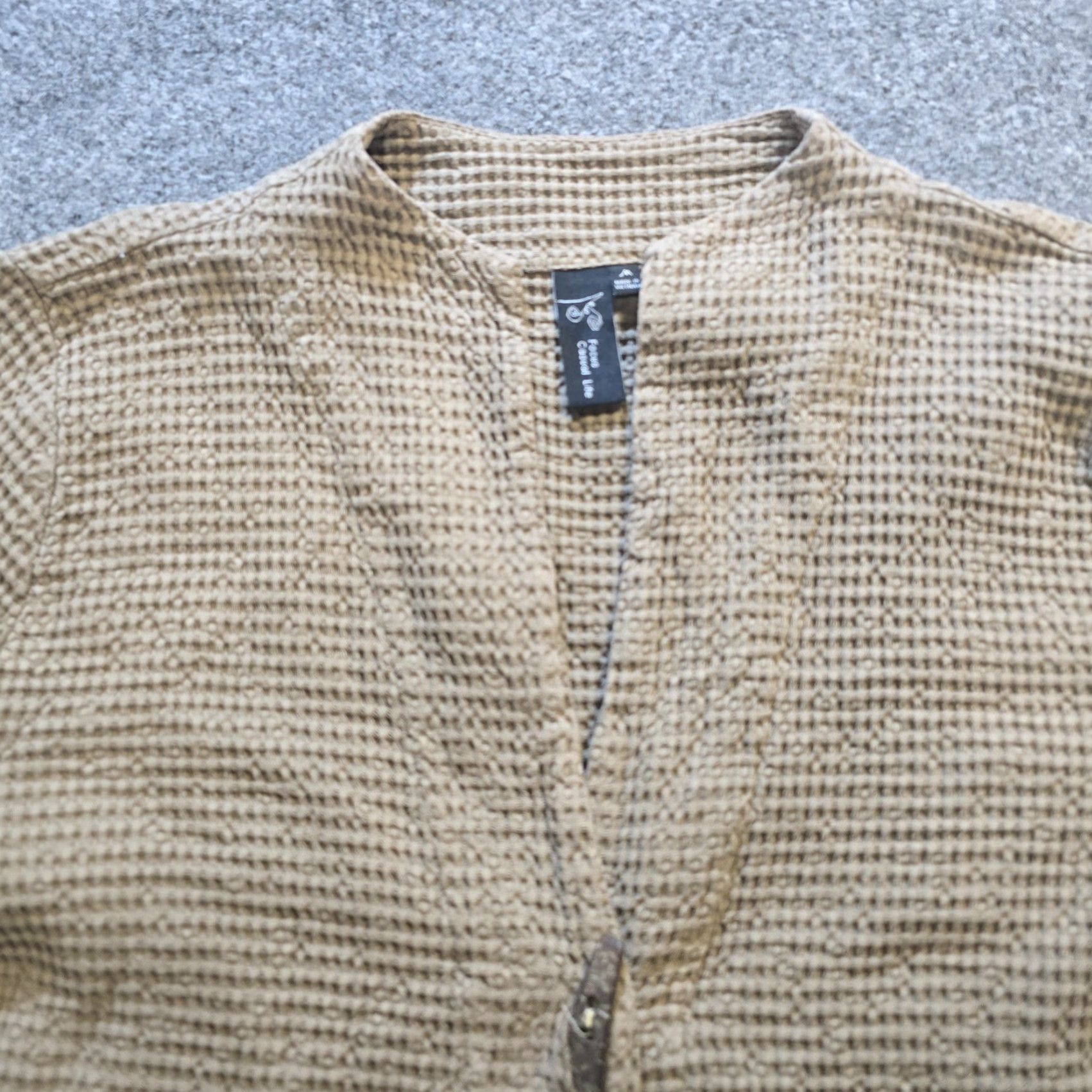 Alife Focus Casual Life Jacket Womens Size Medium Gray Tan Texture Thermal Lagenlook Size M / US 6-8 / IT 42-44 - 2 Thumbnail