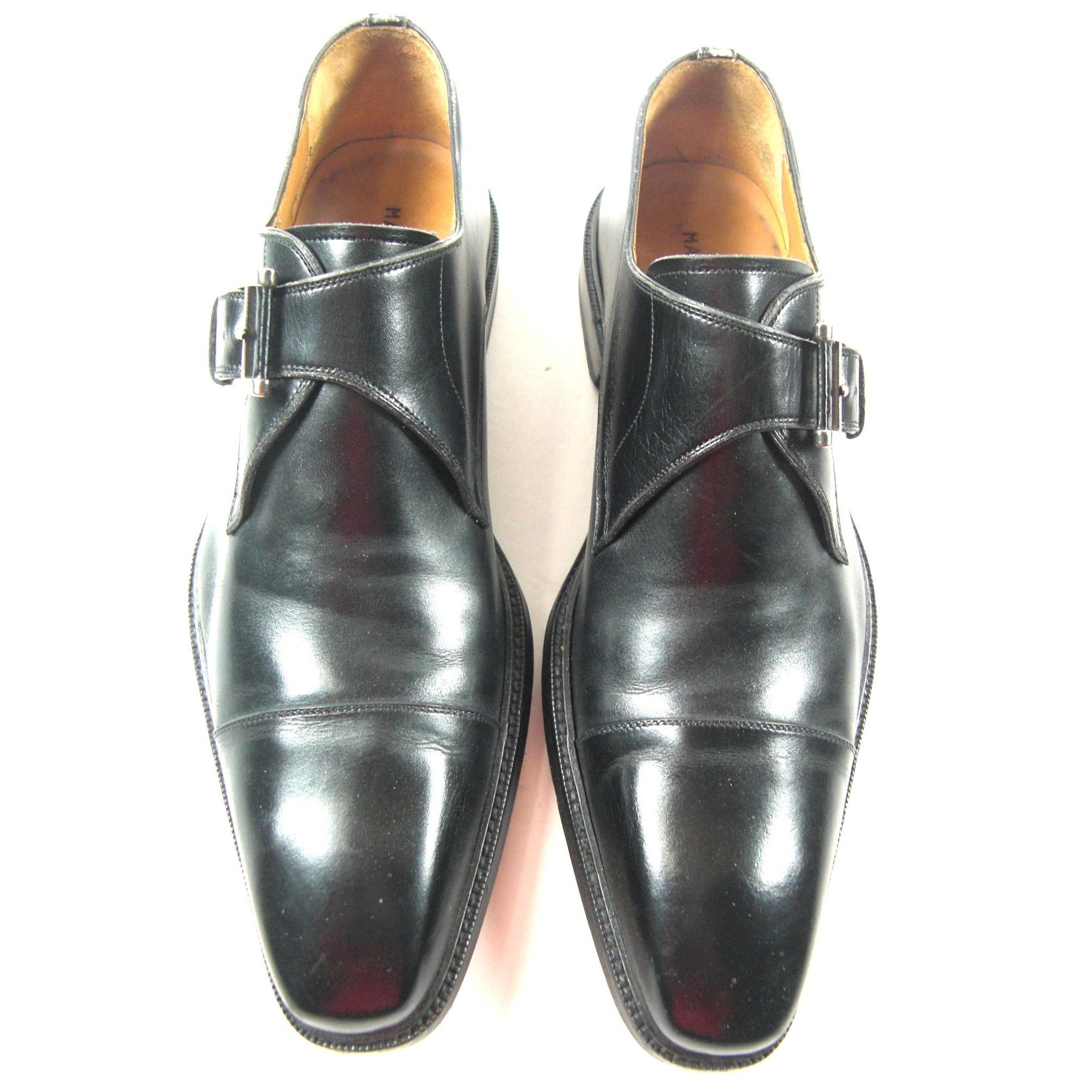 Other Magnanni Black Leather Monk Strap Buckle Loafers Shoes Men's Size US 10.5 / EU 43-44 - 2 Thumbnail
