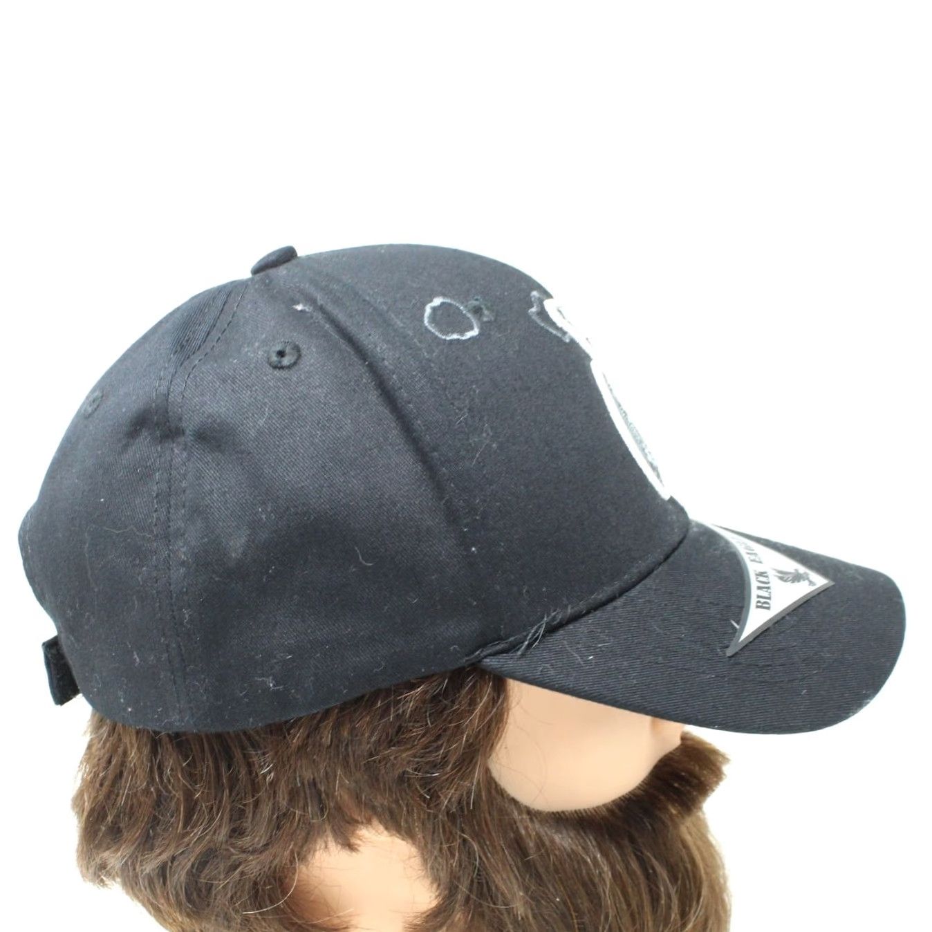 Vintage Black Eagle by Ace Caps Hat NWT Adjustable 100% Cotton Black Canvas Baseball Snapback Hat Mens One Size Black Eagle Cap Size ONE SIZE - 7 Thumbnail