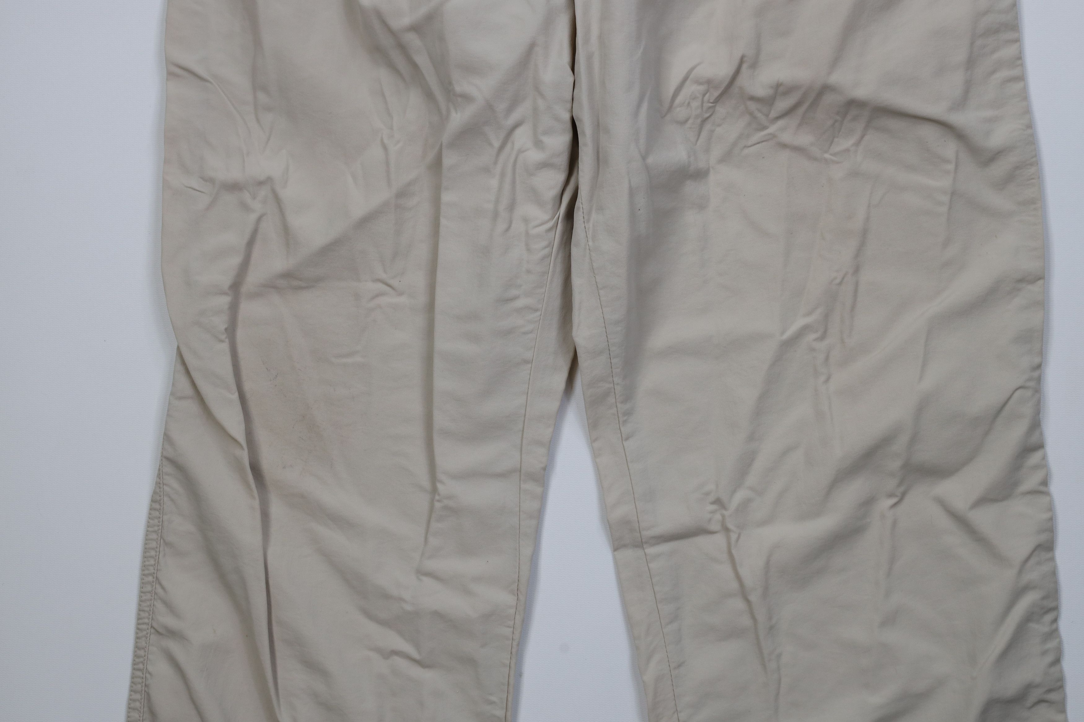 Lands' End Vintage 90s Lands End Wide Leg Windbreaker Pants Beige USA Size US 33 - 3 Thumbnail