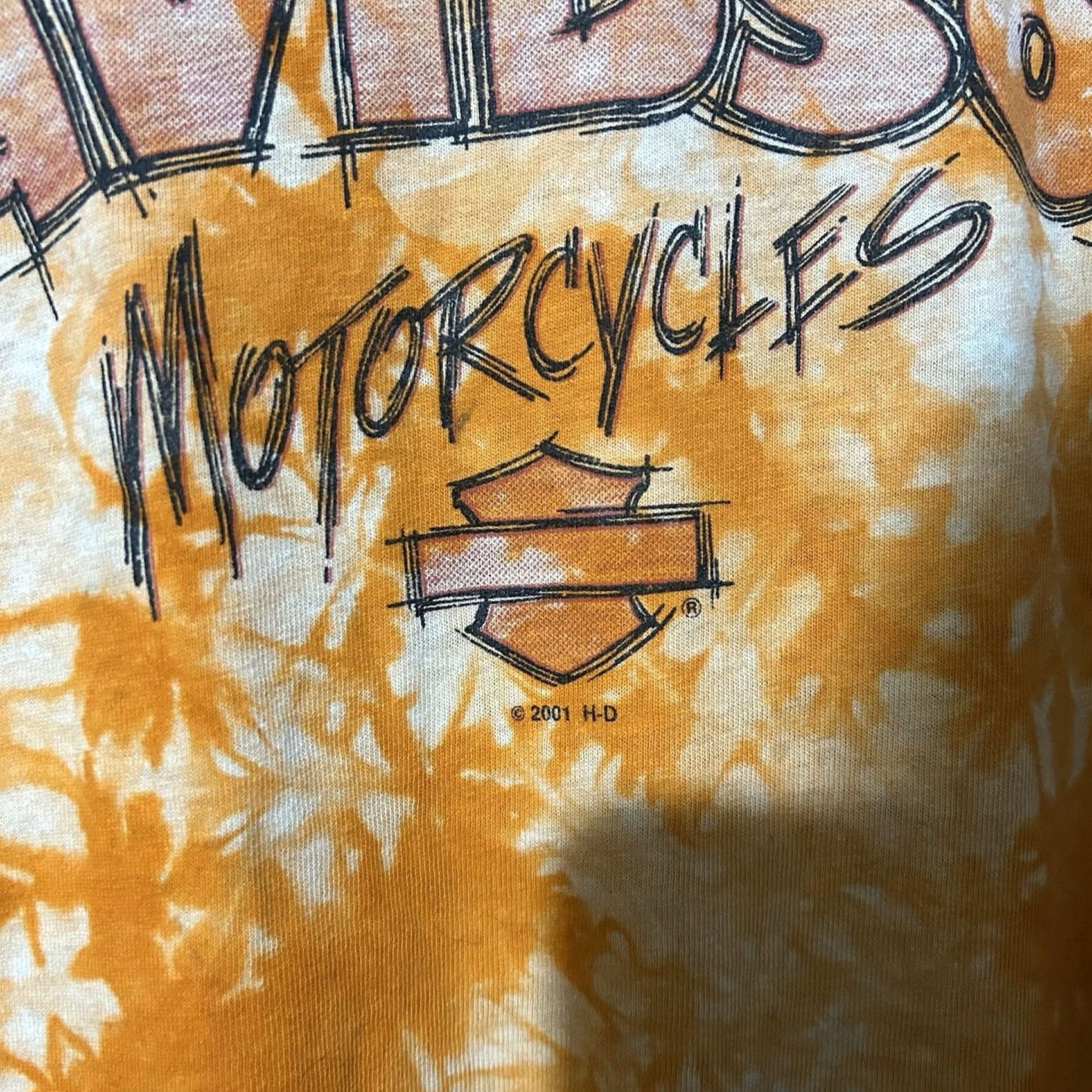 Harley Davidson VINTAGE Harley-Davidson T-Shirt Biker Shirt Tie Dye 2XL Orange Men Mens Size US XXL / EU 58 / 5 - 3 Thumbnail