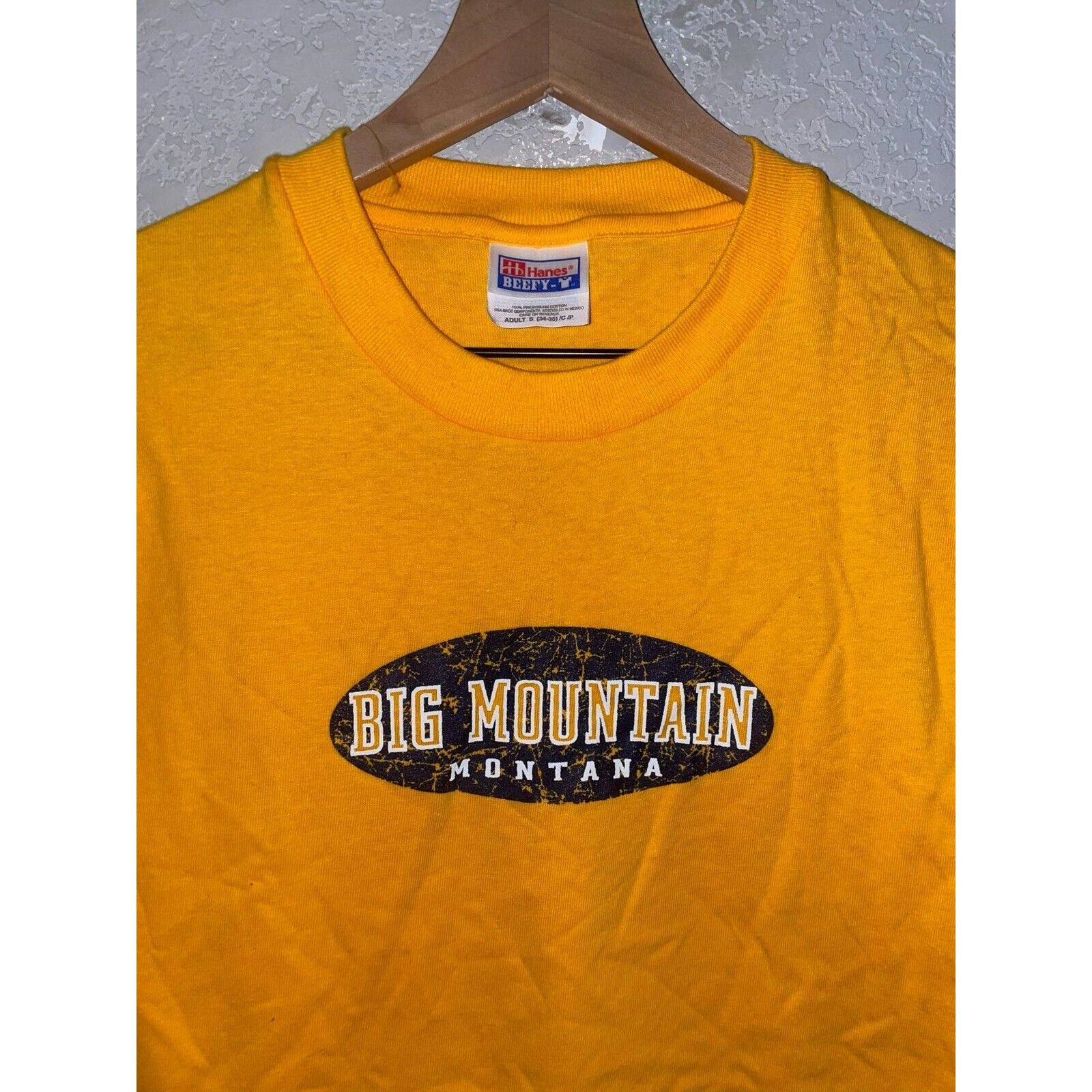 Hanes Vintage Big Mountain Shirt Montana Long Sleeve 90s Tee VTG S Size US S / EU 44-46 / 1 - 2 Thumbnail