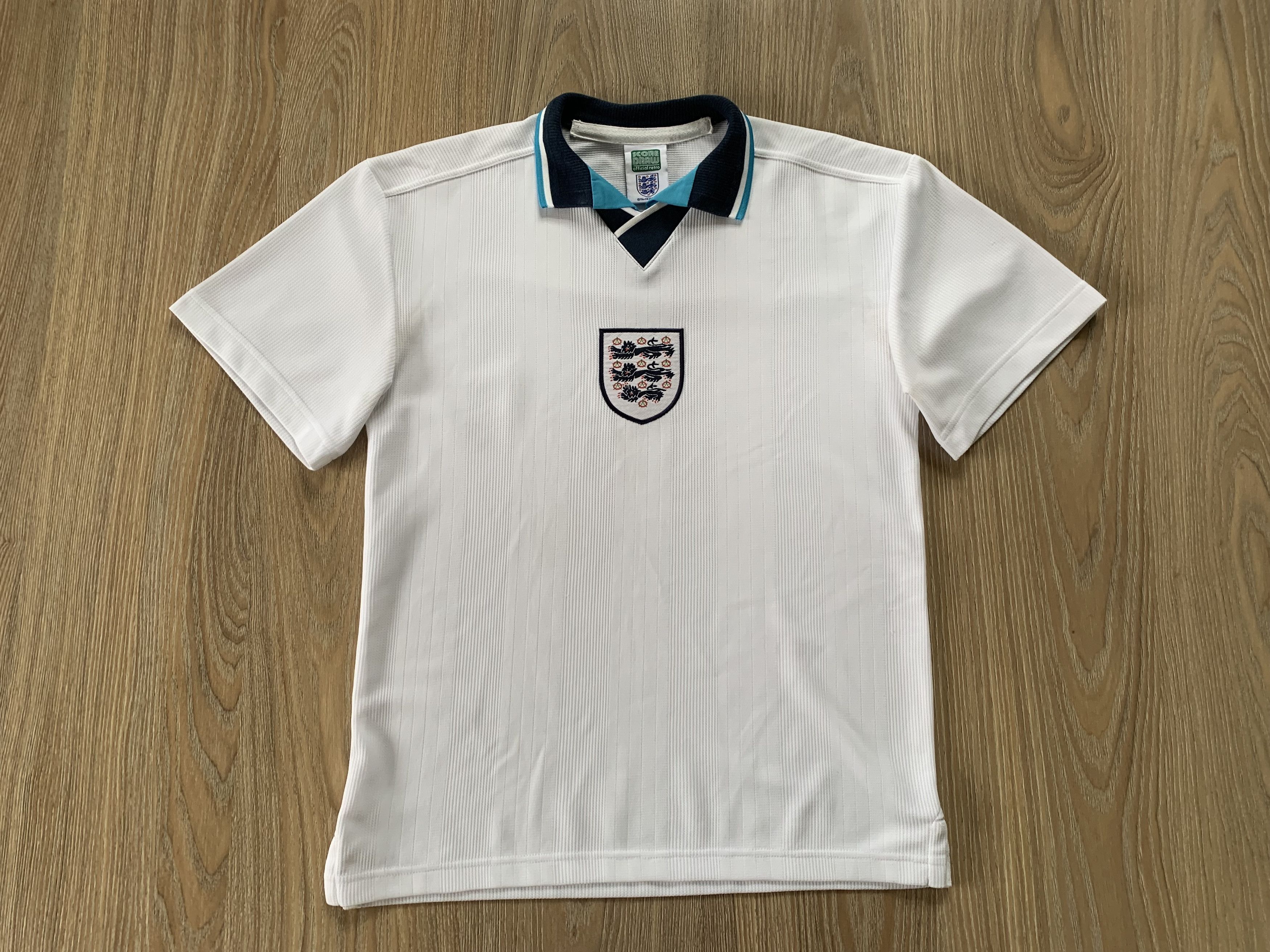 Vintage Score Draw England National Team White Training Polo Size US S / EU 44-46 / 1 - 2 Thumbnail