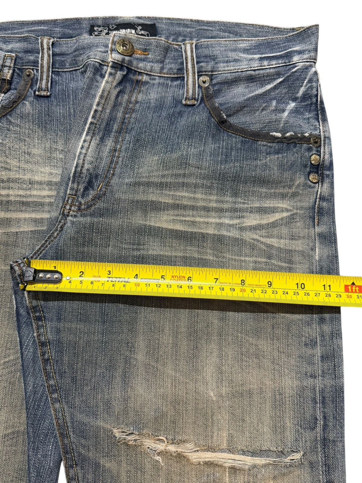 If Six Was Nine Vintage Japanese Brand Mud Wash Faded Distress Straight Leg Size US 34 / EU 50 - 15 Thumbnail