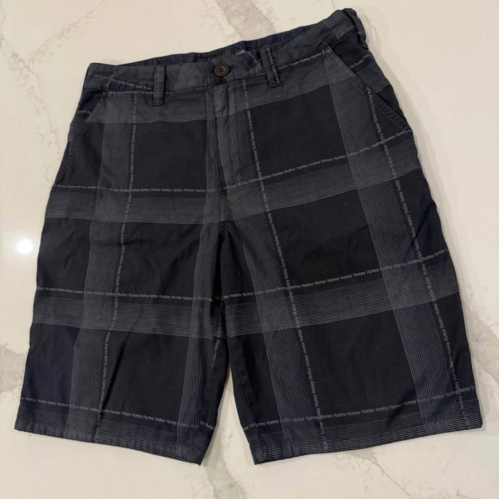 Hurley Hurley Plaid All Over Logo Flat Front Chino Shorts Men's 30 Size US 30 / EU 46 - 2 Thumbnail
