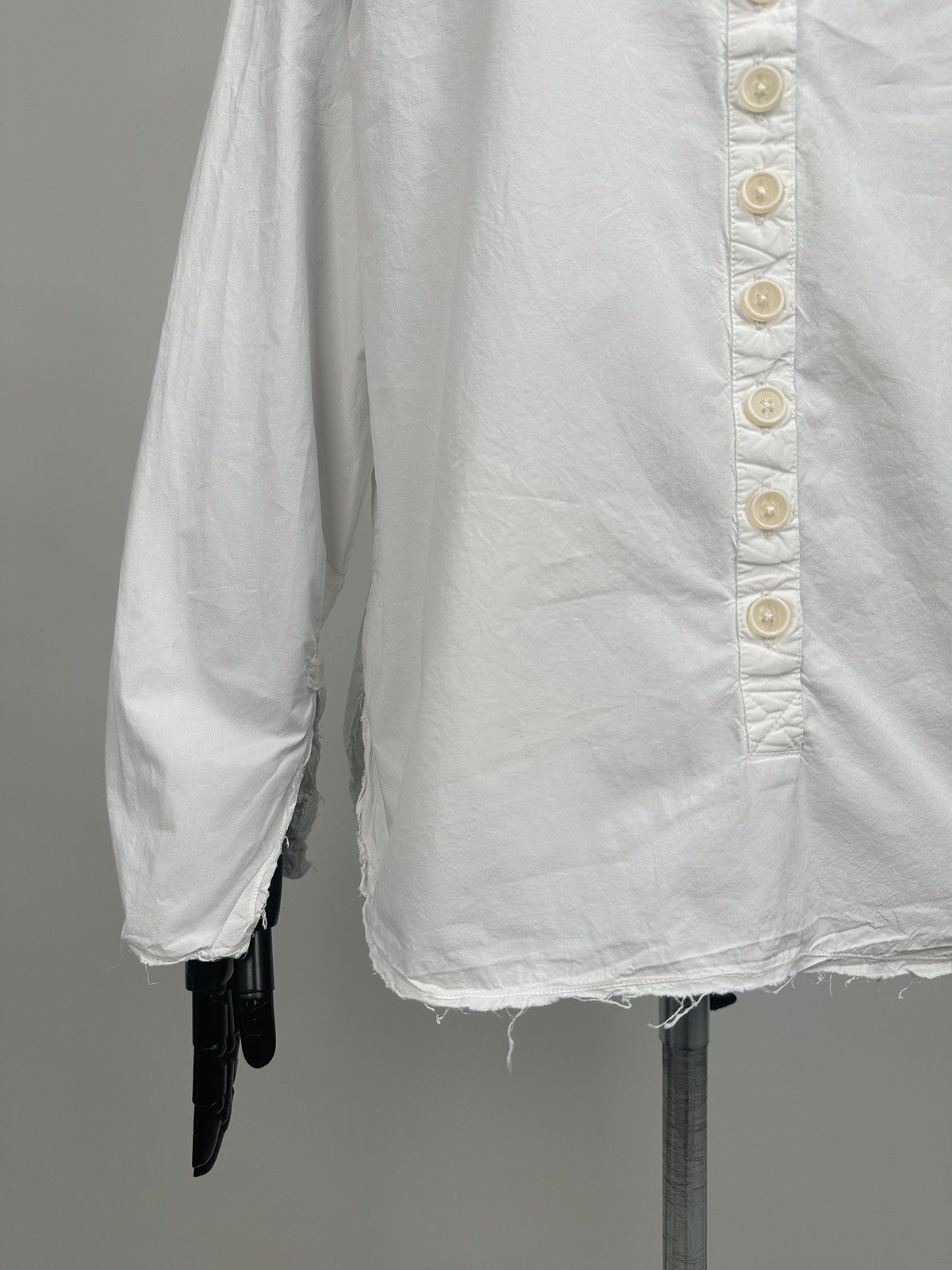 Other Ewa i Walla Avant Garde Raw Hem White Cotton Shirt Blouse Size S / US 4 / IT 40 - 8 Thumbnail
