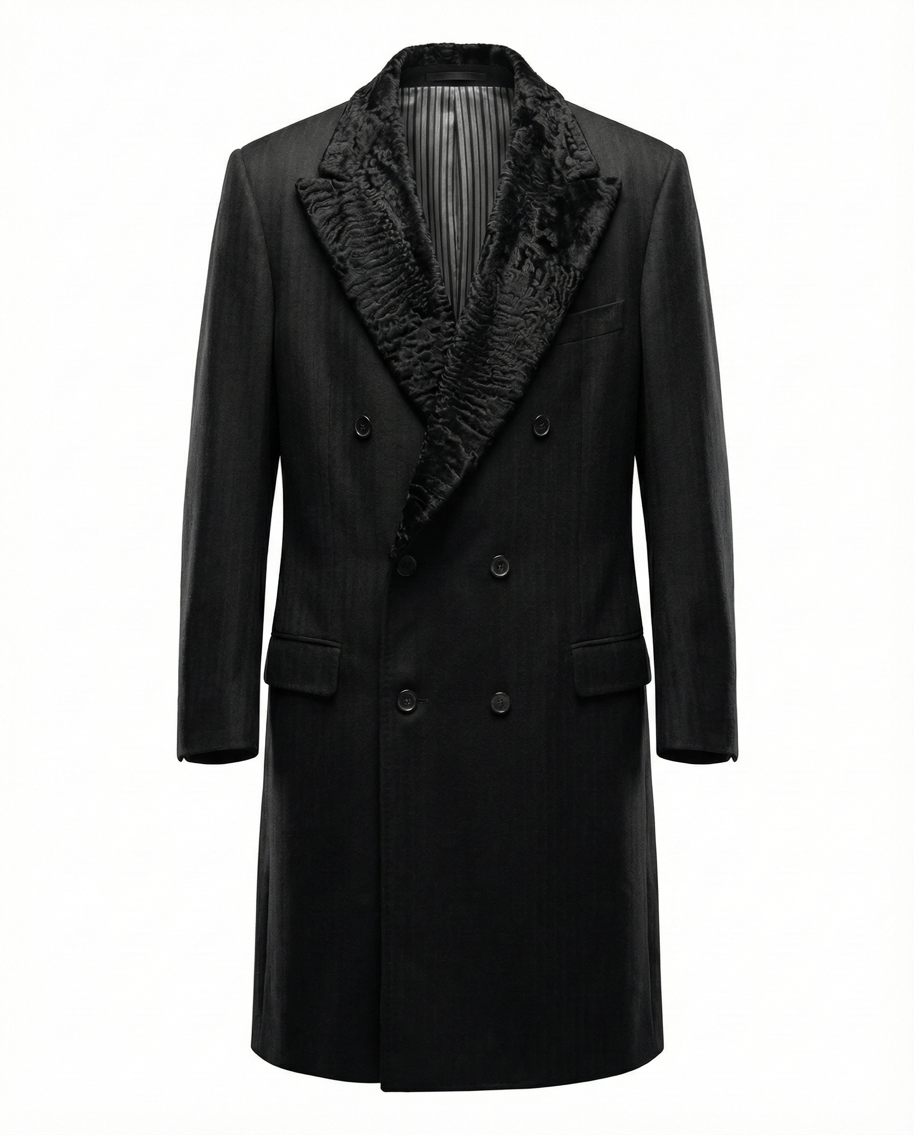 Stefano Ricci Cashmere Overcoat with Swakara Karakul Collar