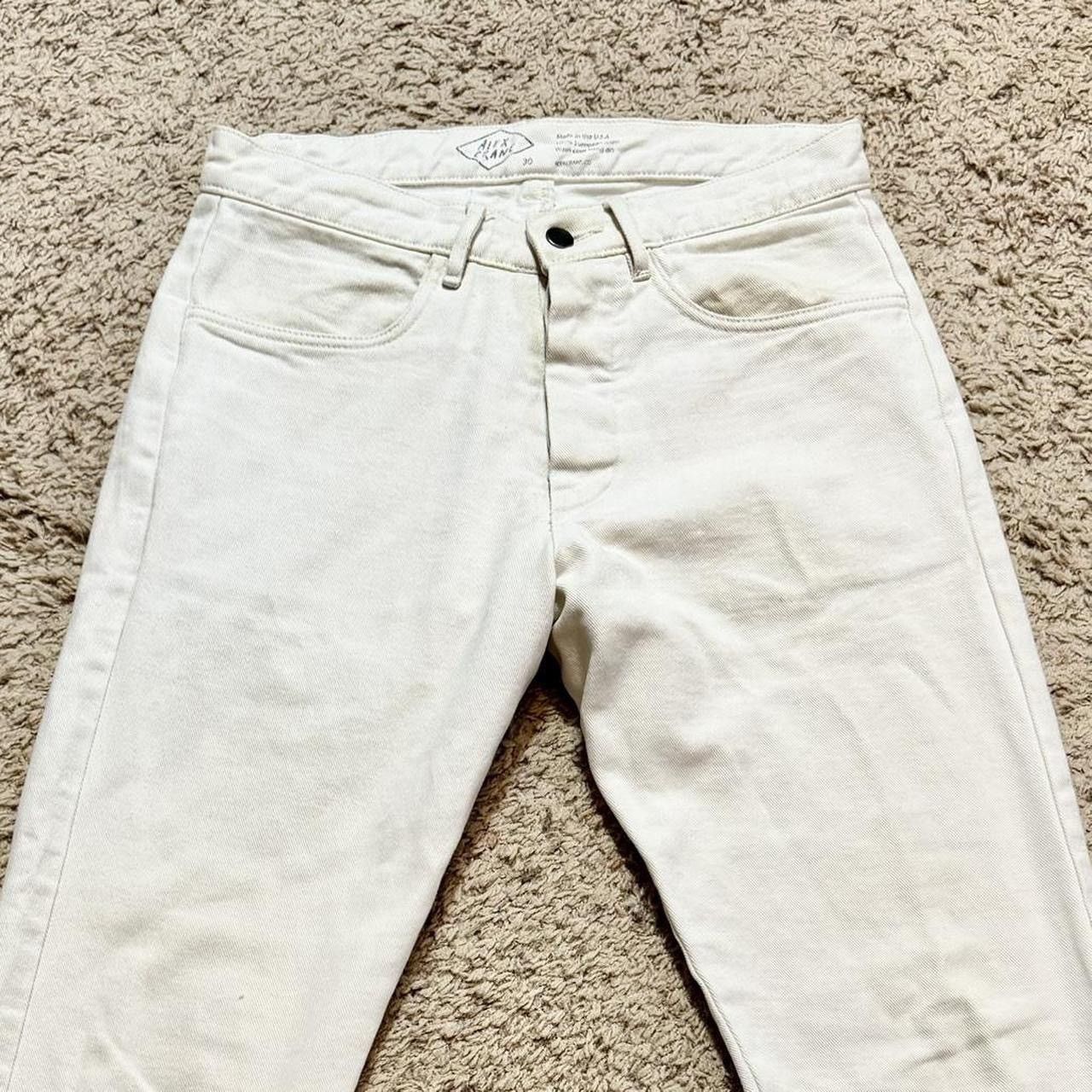 Alex Crane Alex Crane White Canvas Jeans Slightly Cropped Pants Size US 30 / EU 46 - 3 Thumbnail