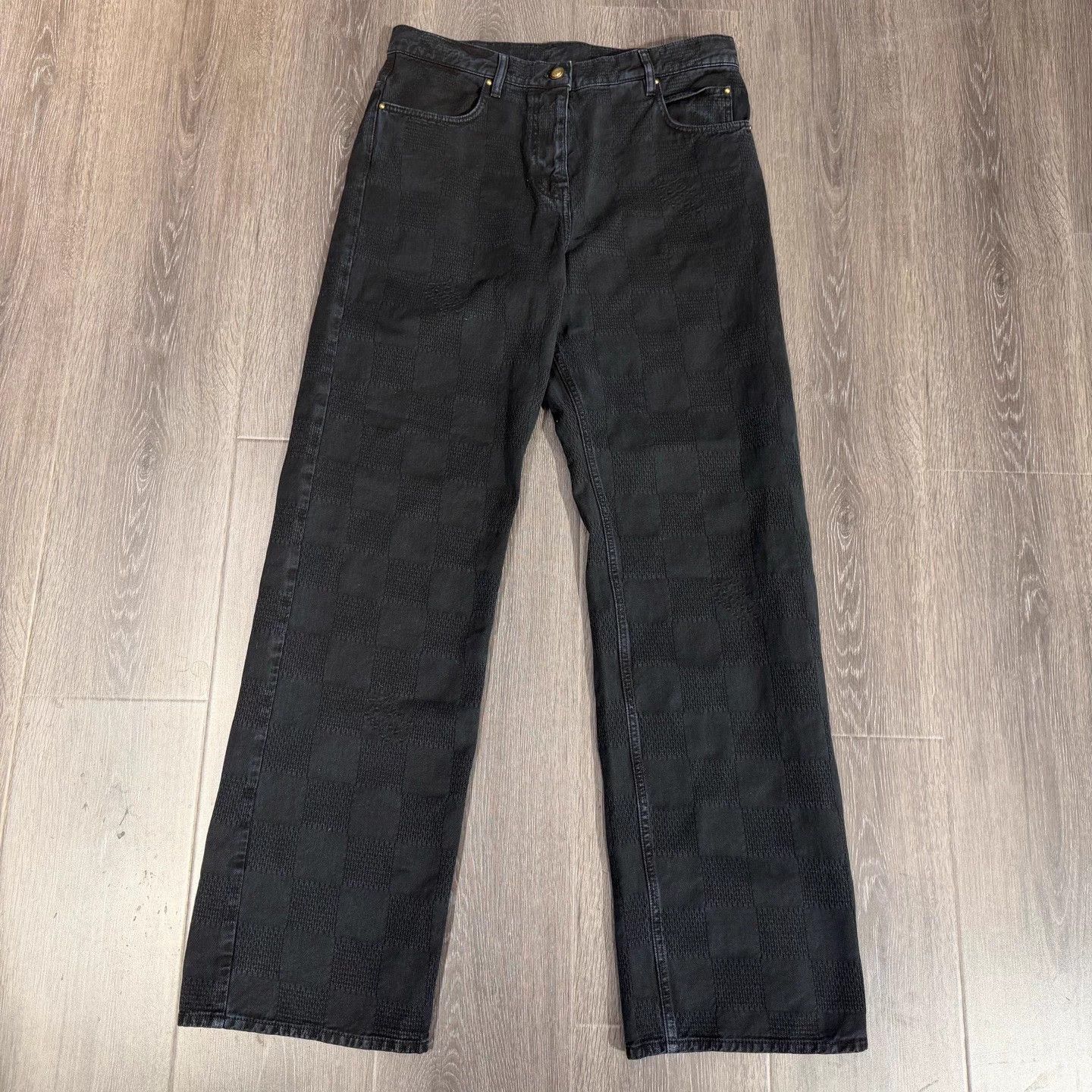 Louis Vuitton LV Black Damier Jacquard Denim 32 Worn Once Size US 32 / EU 48 - 1 Thumbnail