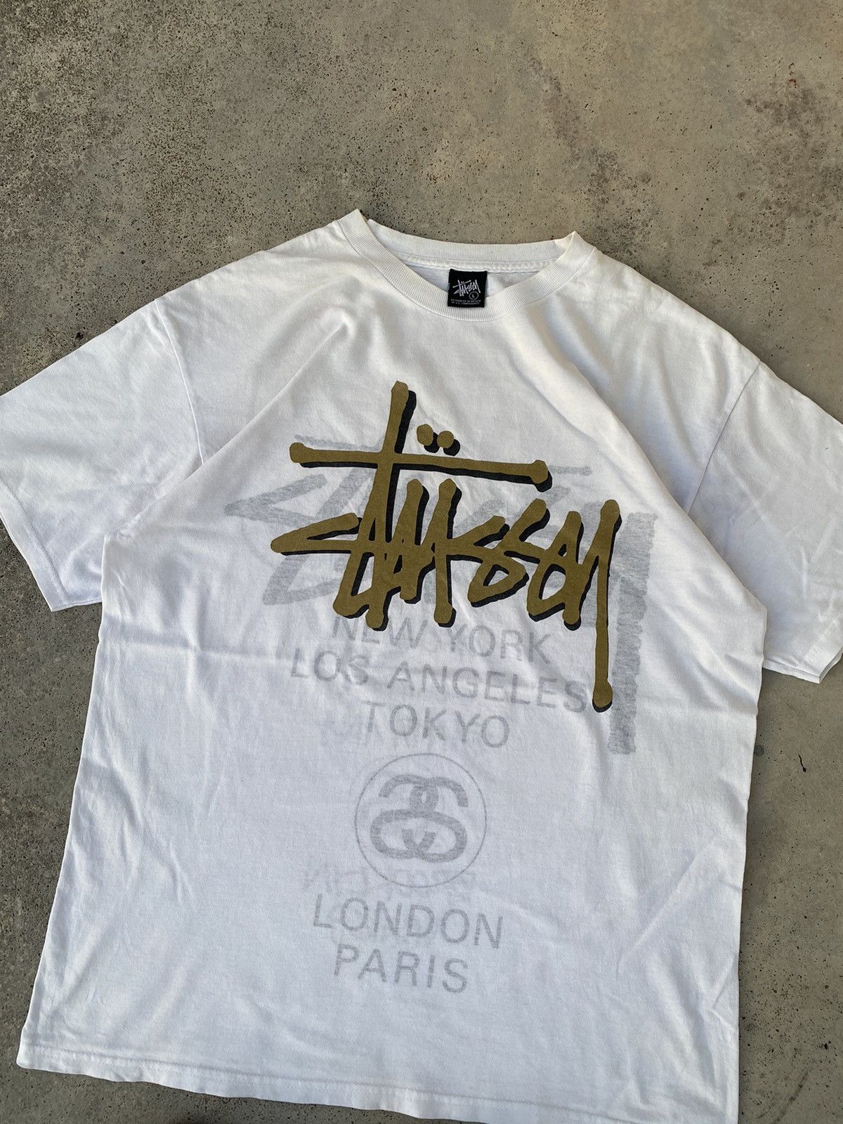 Stussy Vintage Y2K Stussy Tour Reversible Crazy Graphic Tee Size US L / EU 52-54 / 3 - 4 Thumbnail