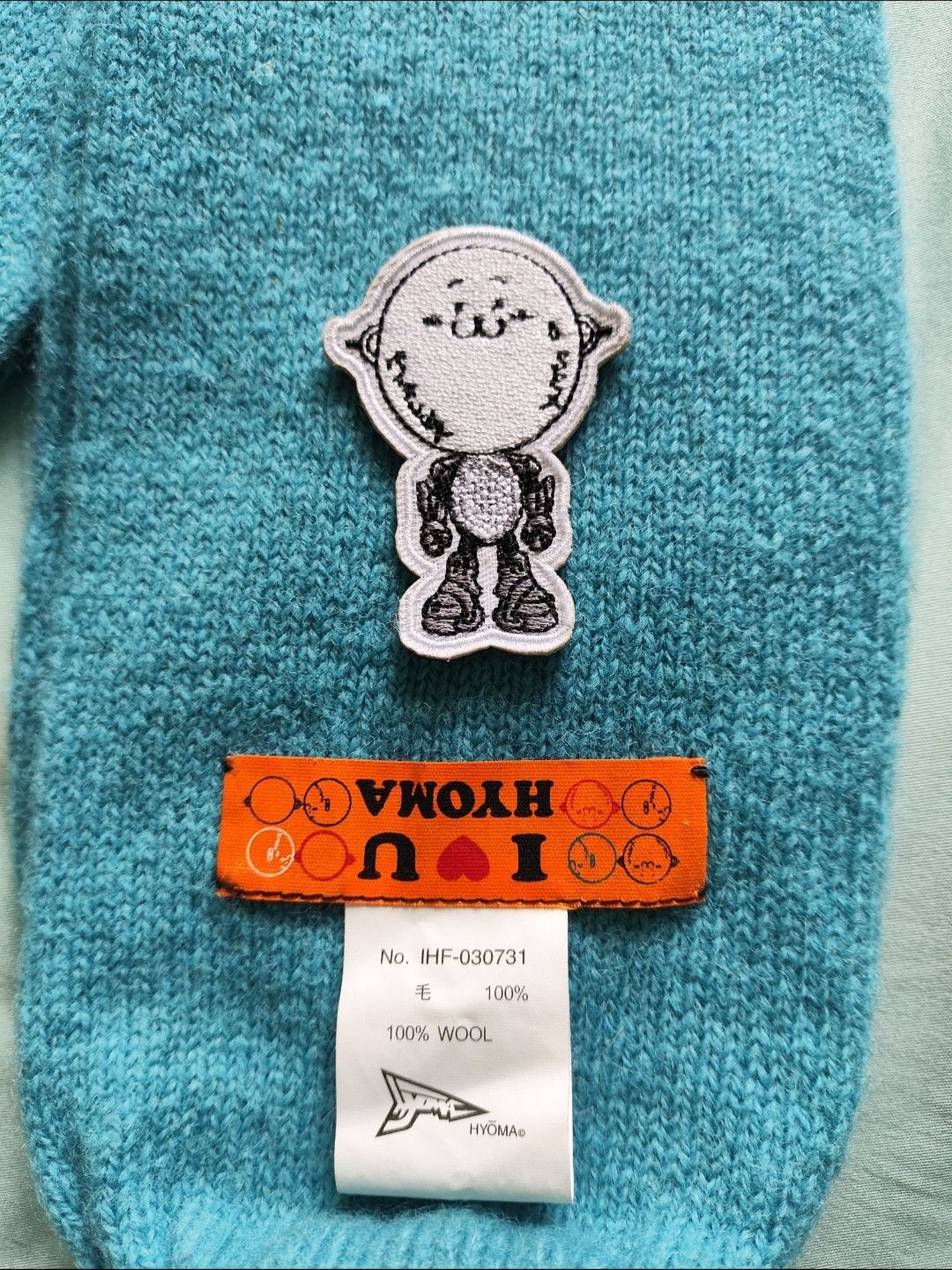 20471120 I love hyoma blue scarf Size ONE SIZE - 2 Thumbnail