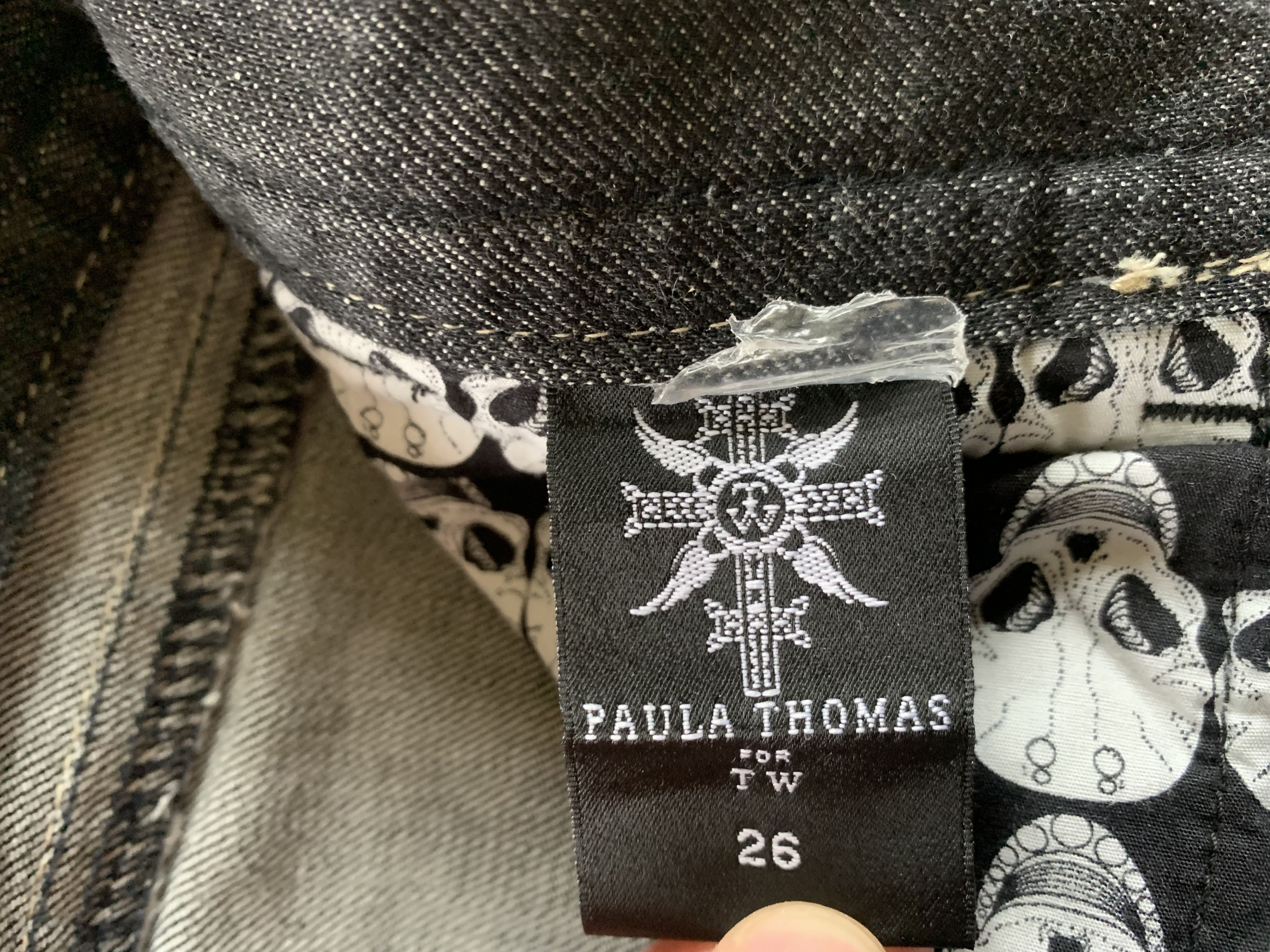 Designer Paula Thomas Straight Slim Black Jeans Size 26" / US 2 / IT 38 - 7 Thumbnail