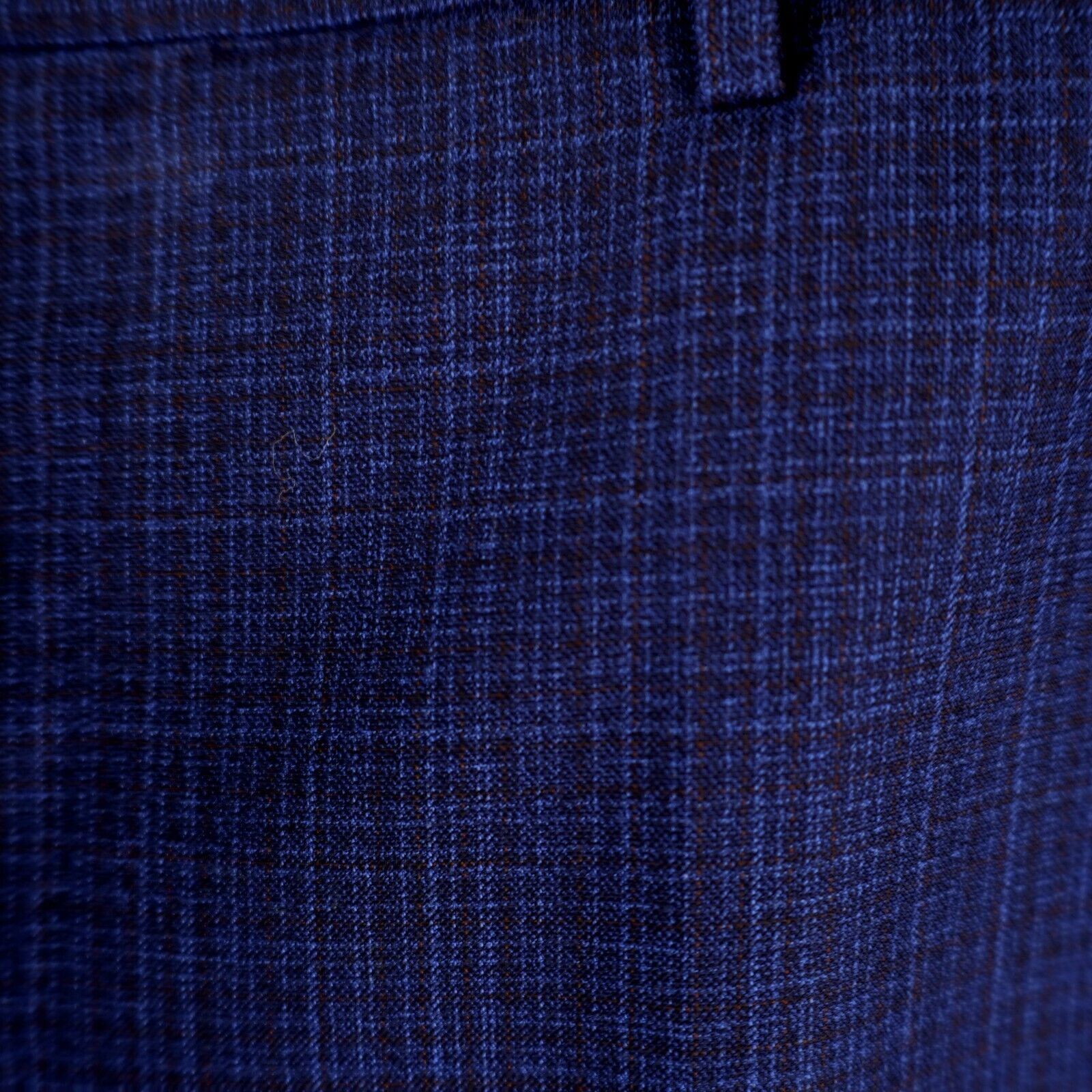Hugo Boss Hugo Boss Ben2 Slim Fit Wool Blue Brown Check Flat Front Mid Size 40R - 4 Thumbnail