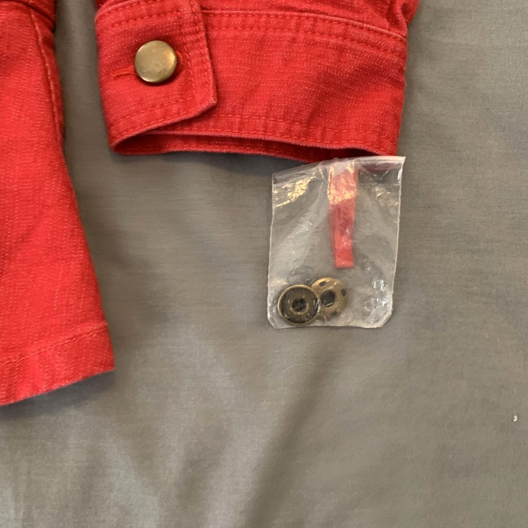 Vintage Ruby Rd Jacket Womens 18 Red Pleated Hem Stretch Button Front Beaded Boho Chic Size XXL / US 16-18 / IT 52-54 - 5 Thumbnail