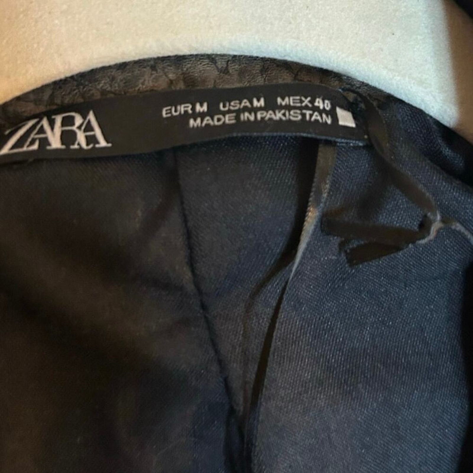 Zara Nwt- ZARA MAN FADED LEATHER BIKER JACKET STONE GREY SIZE M Size US M / EU 48-50 / 2 - 3 Thumbnail