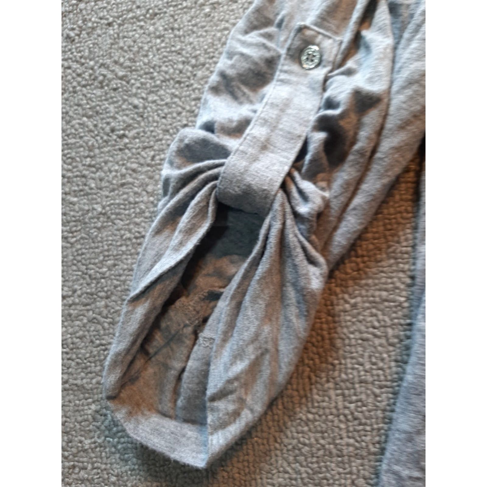 Calvin Klein Calvin Klein Womens S Top Gray 3/4 Sleeve Zip Blouse Size S / US 4 / IT 40 - 2 Thumbnail