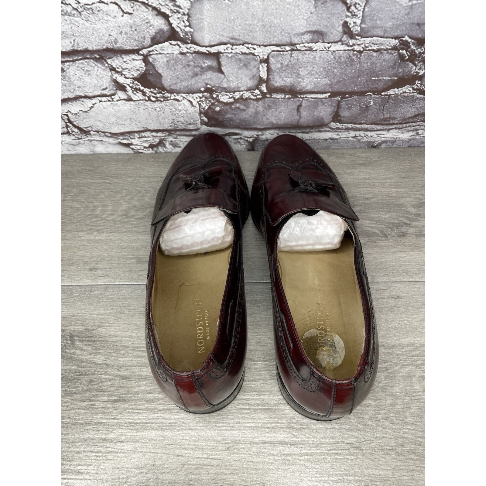 Nordstrom Nordstrom Burgundy Leather Wingtip Tassel Loafers Dress Shoe Size US 14 / EU 47 - 5 Thumbnail