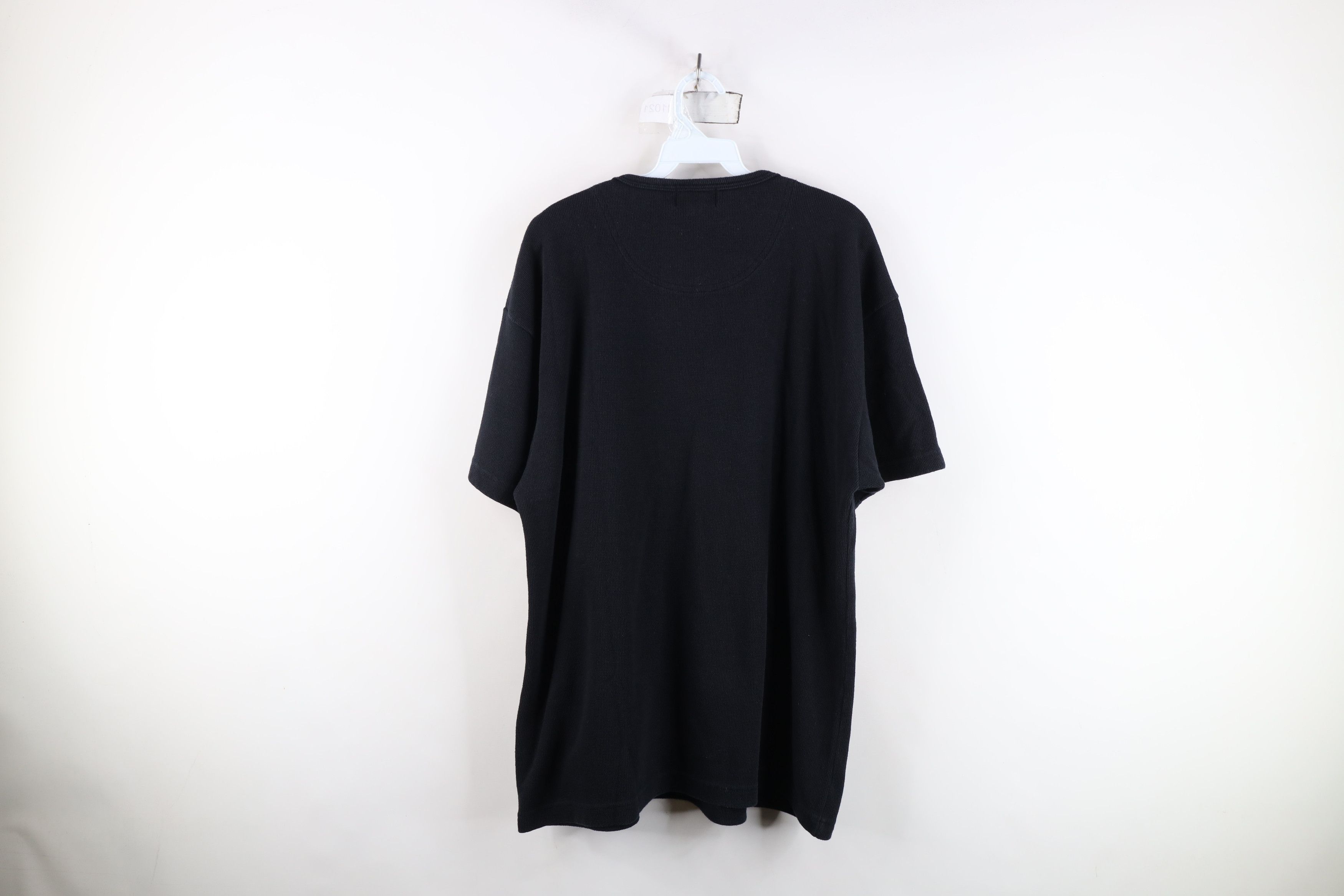 Vintage Vintage 90s Louise Canada Thermal Waffle Knit T-Shirt Black Size US XL / EU 56 / 4 - 12 Thumbnail