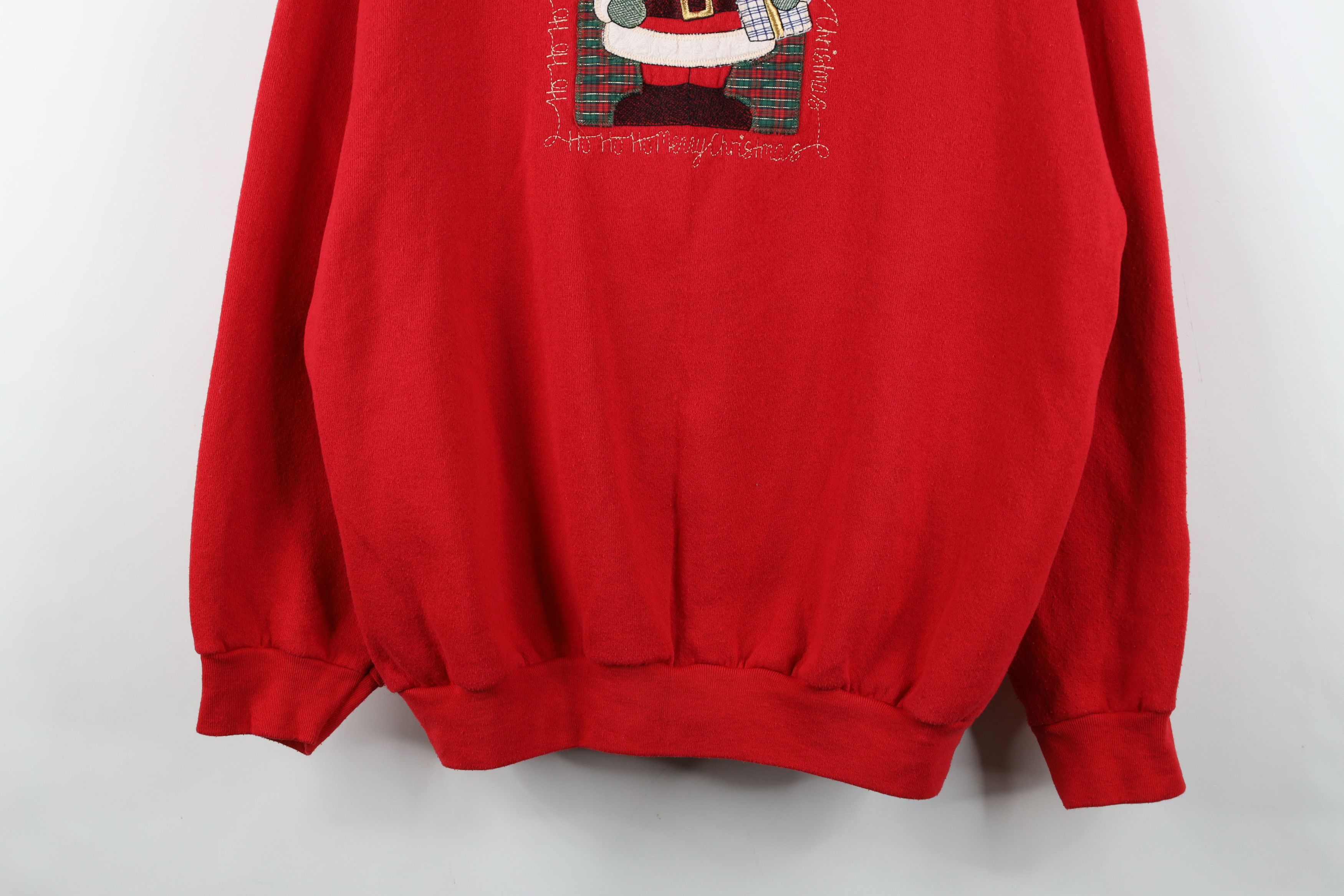 Vintage Vintage 90s Streetwear Santa Claus Christmas Sweatshirt Red Size XL / US 12-14 / IT 48-50 - 3 Thumbnail
