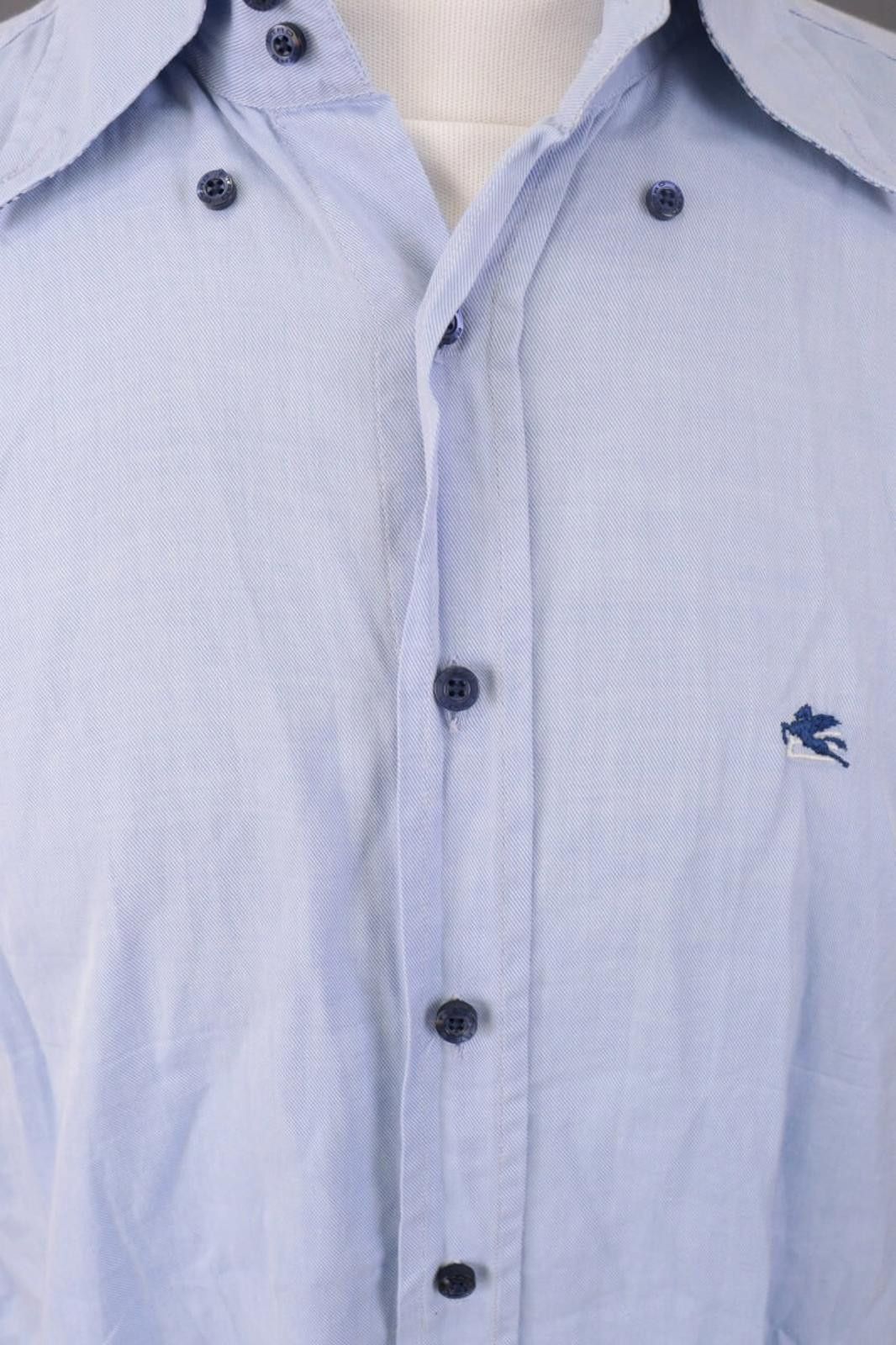 Etro Etro Milano Blue Formal Oxford Dress Shirt 44 Size US M / EU 48-50 / 2 - 7 Thumbnail